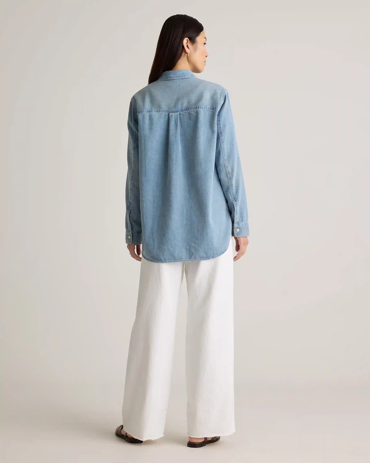 Distressed Denim Oversized Shirt