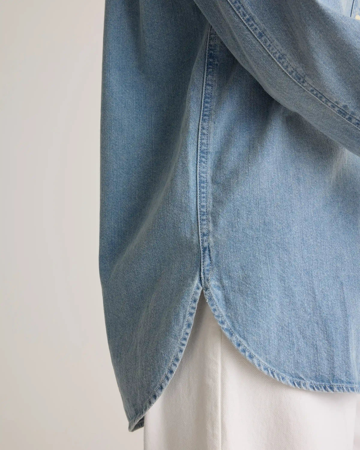 Distressed Denim Oversized Shirt