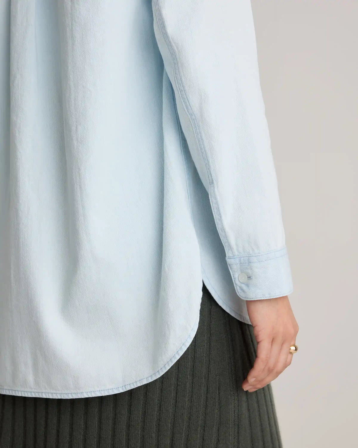 Distressed Denim Oversized Shirt