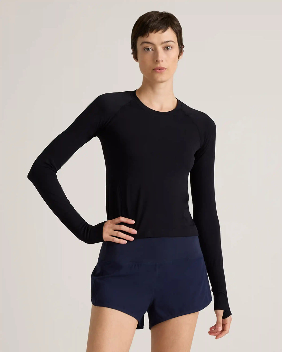 Seamless Waist-Length Long Sleeve Top