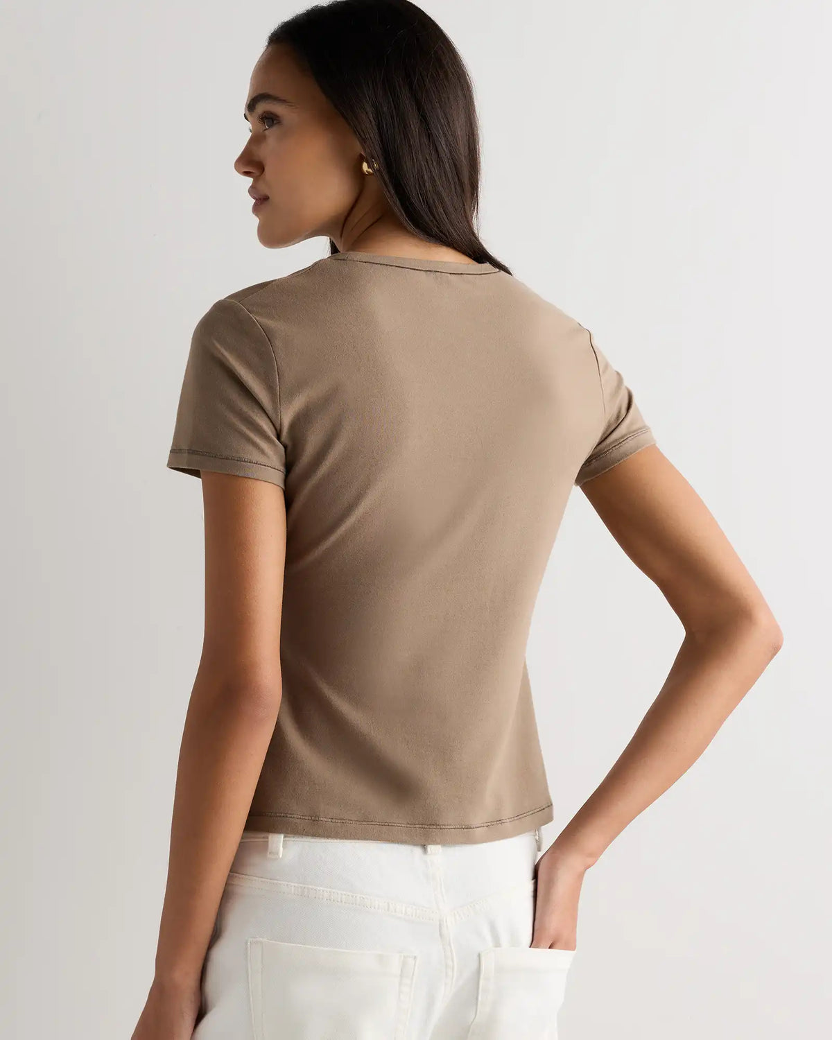 Stretch Cotton Jersey Fitted T-Shirt