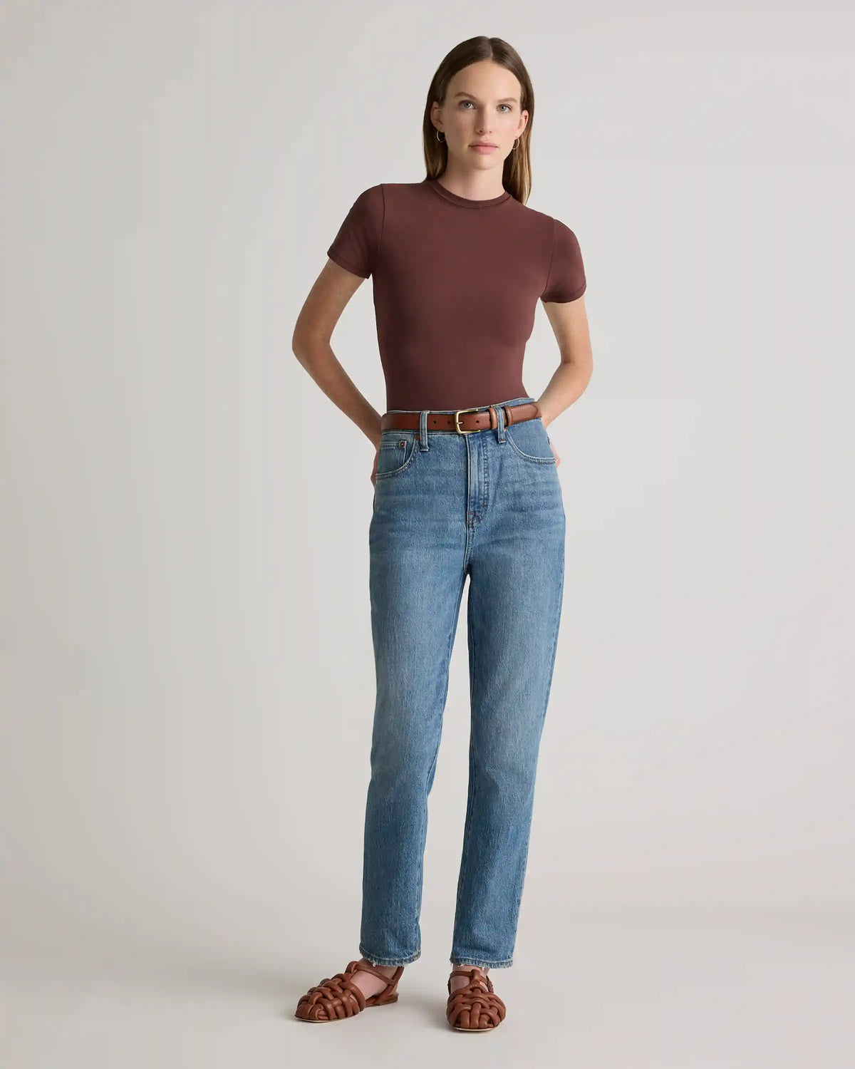 Stretch Cotton Jersey Fitted T-Shirt