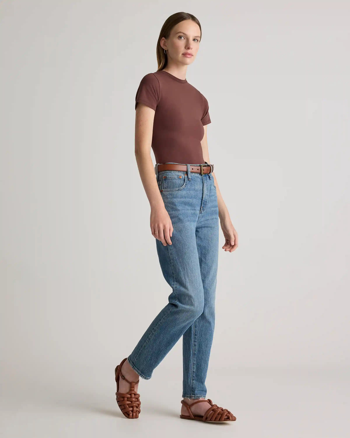 Stretch Cotton Jersey Fitted T-Shirt