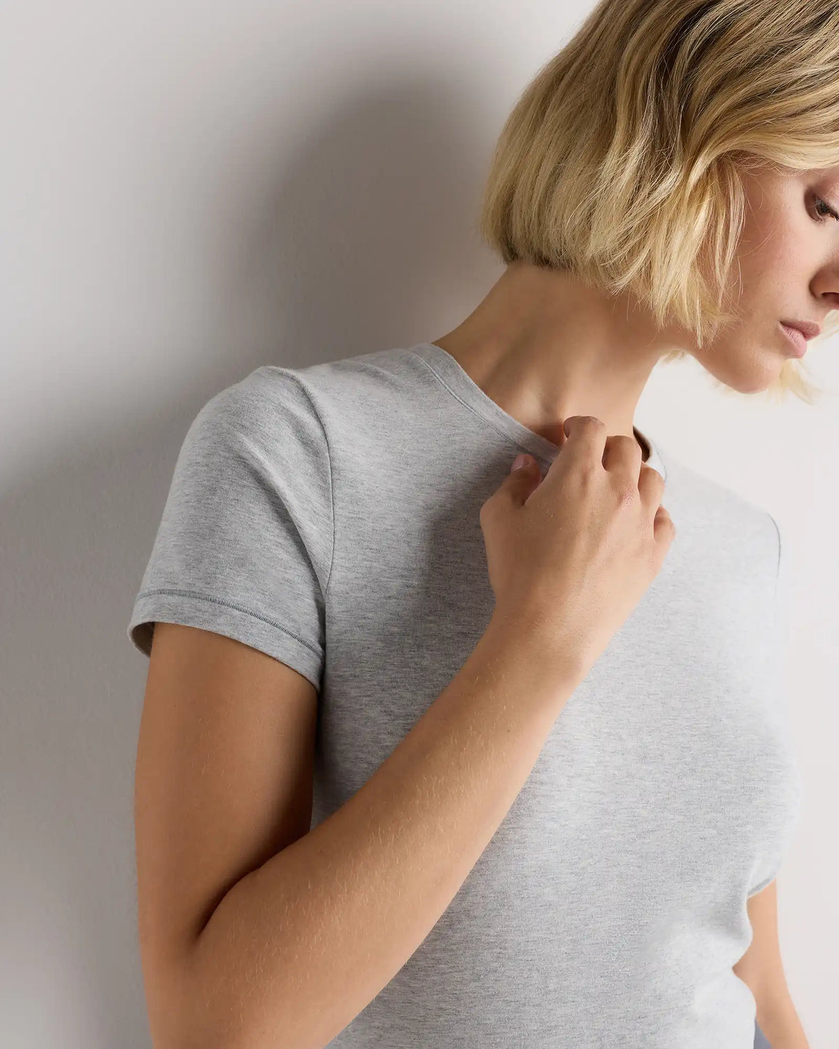 Stretch Cotton Jersey Fitted T-Shirt