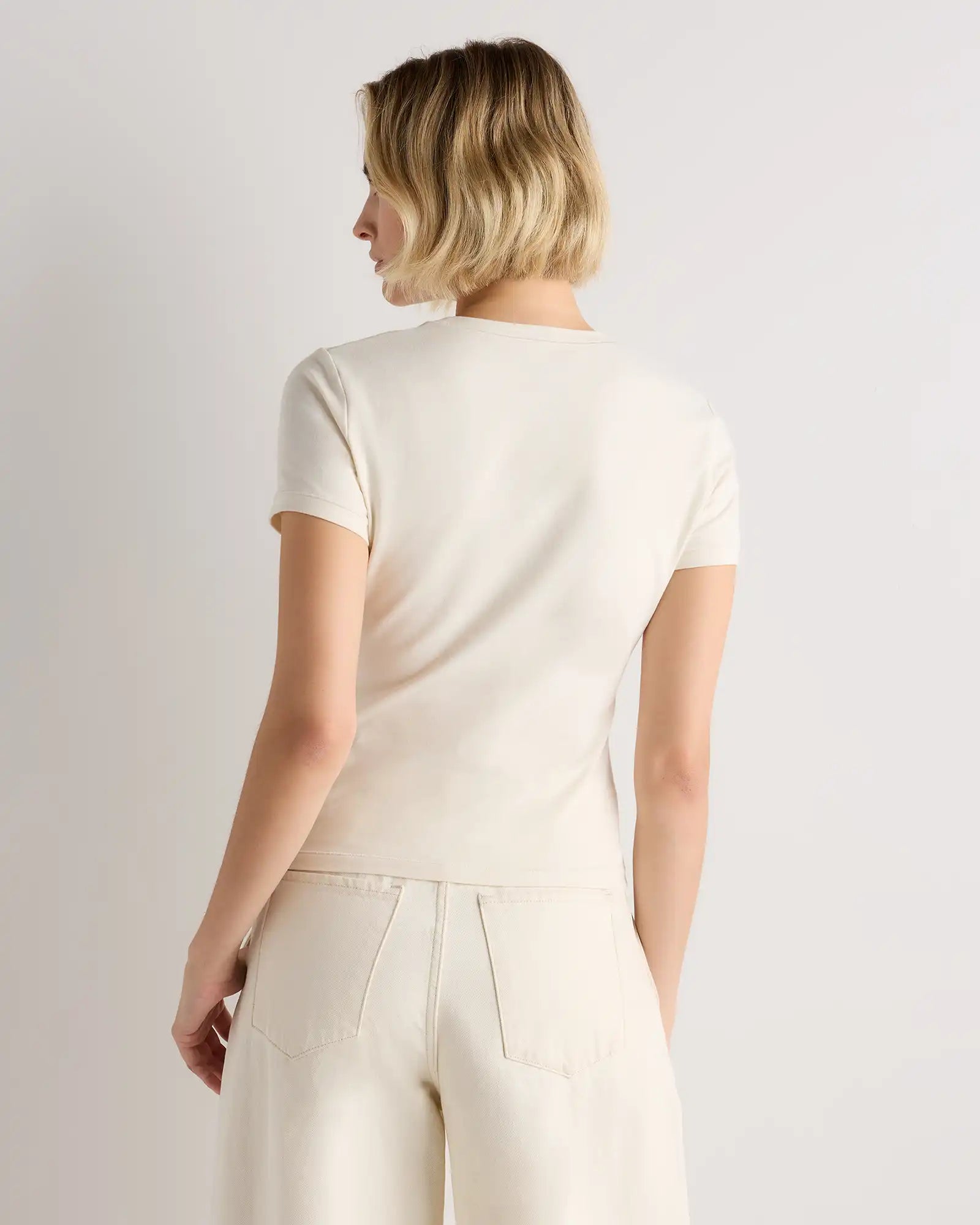 Stretch Cotton Jersey Fitted T-Shirt