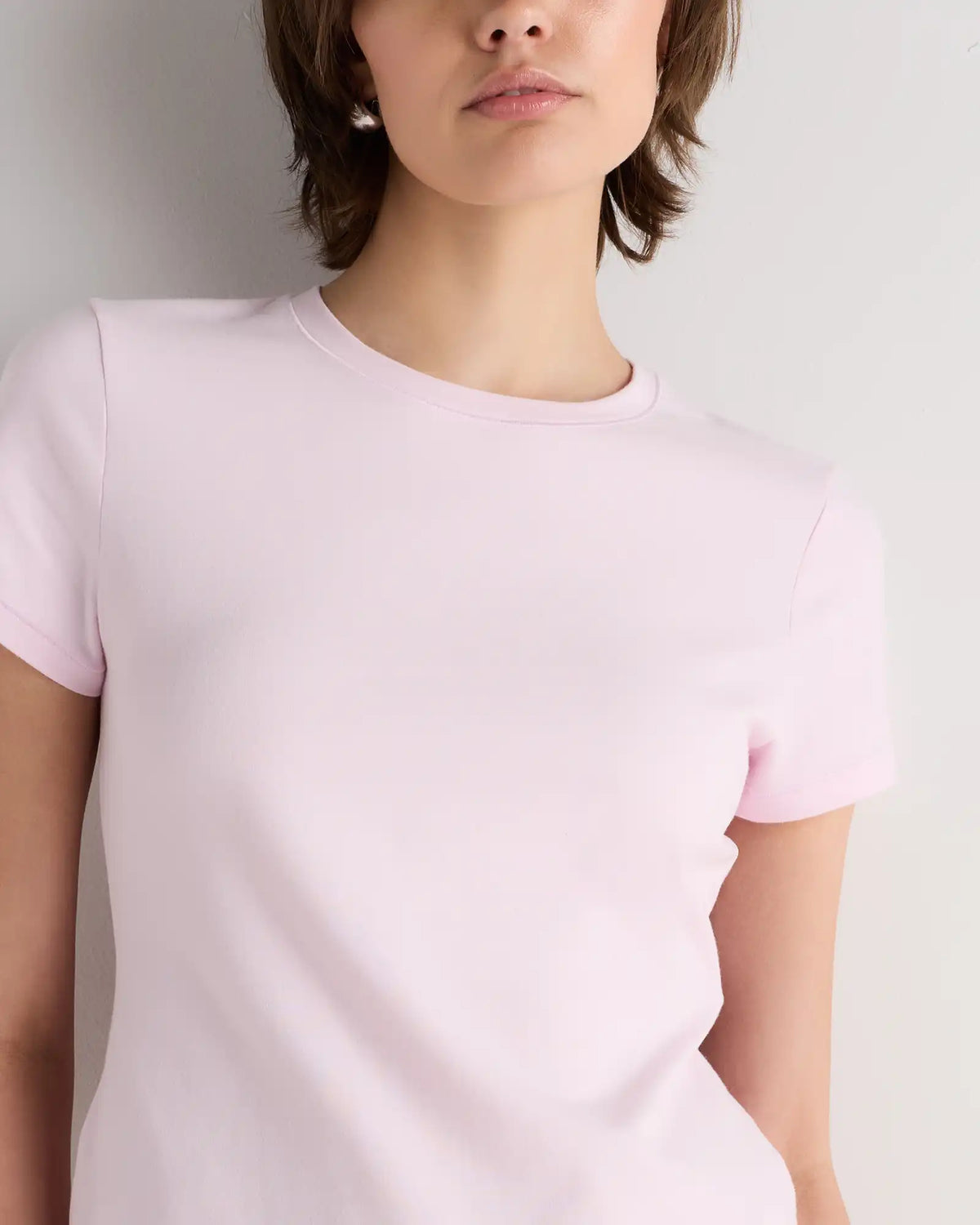 Stretch Cotton Jersey Fitted T-Shirt