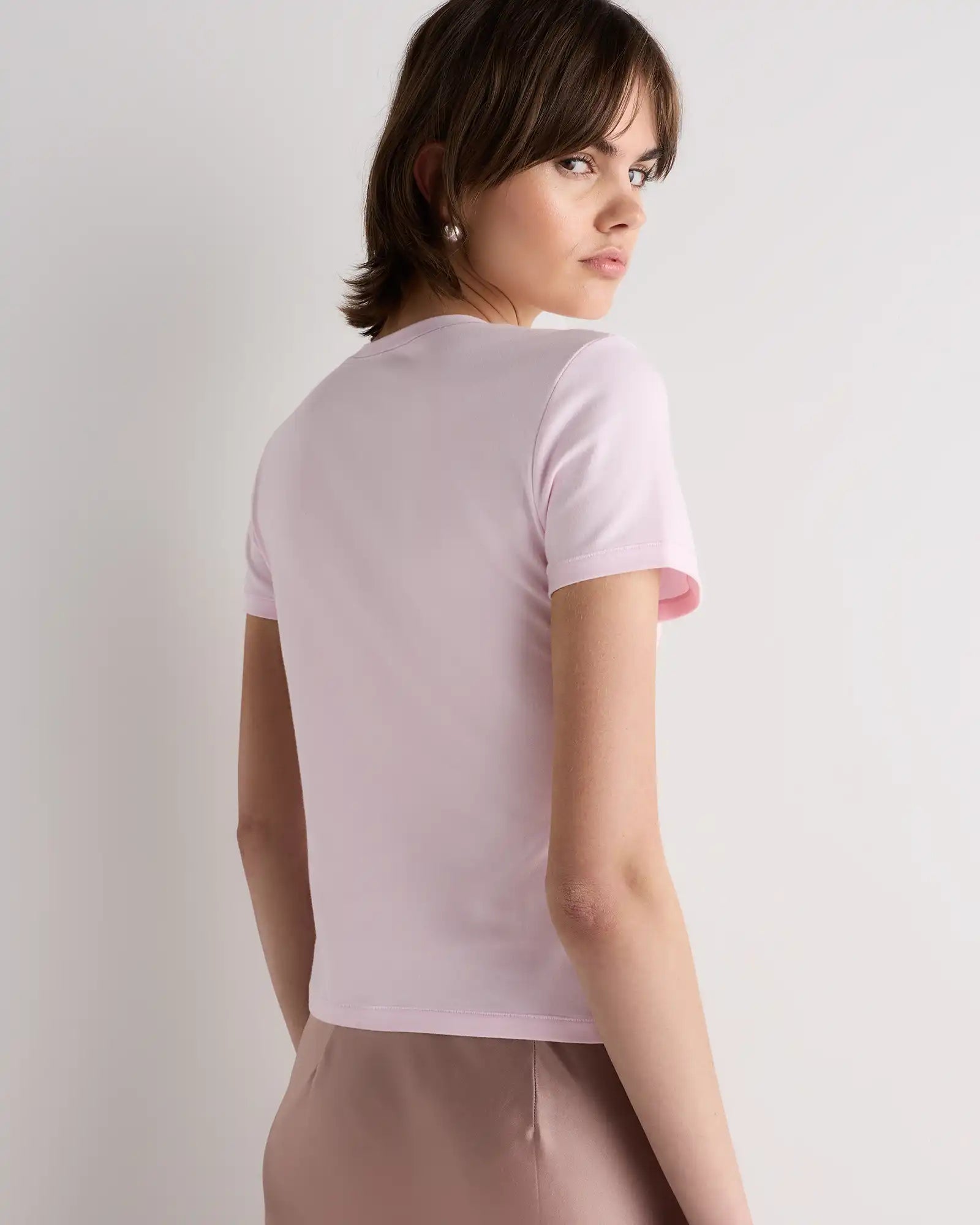 Stretch Cotton Jersey Fitted T-Shirt