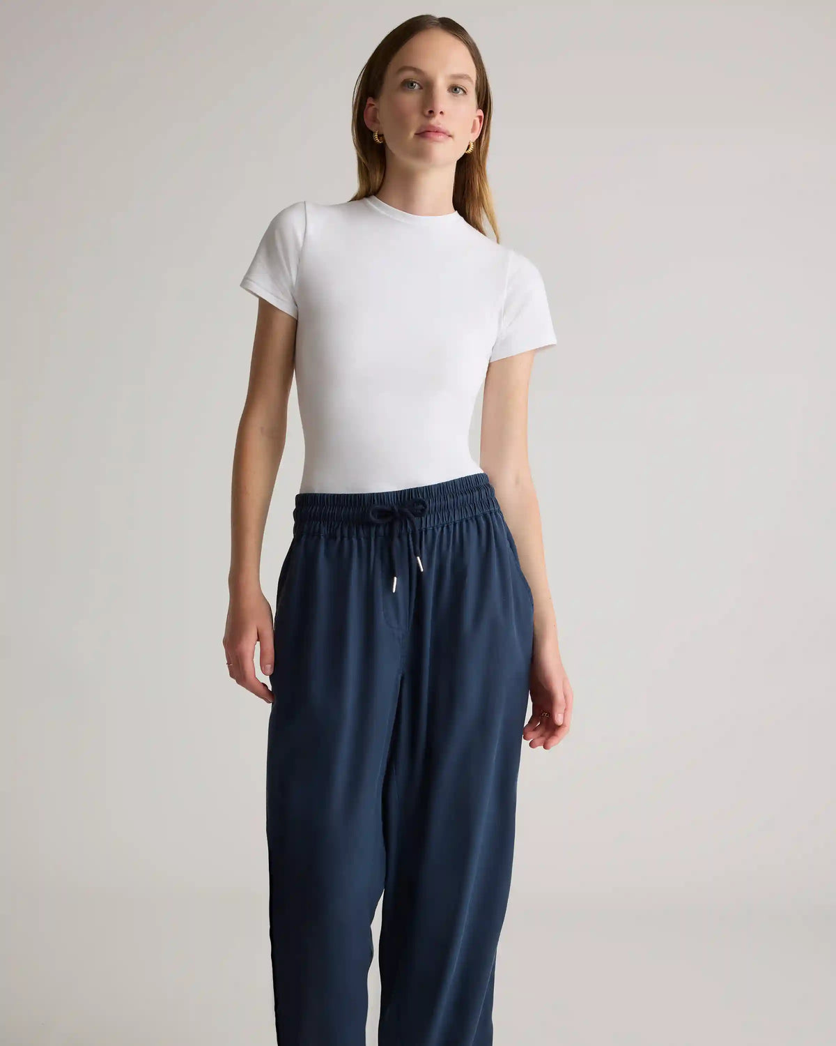Stretch Cotton Jersey Fitted T-Shirt