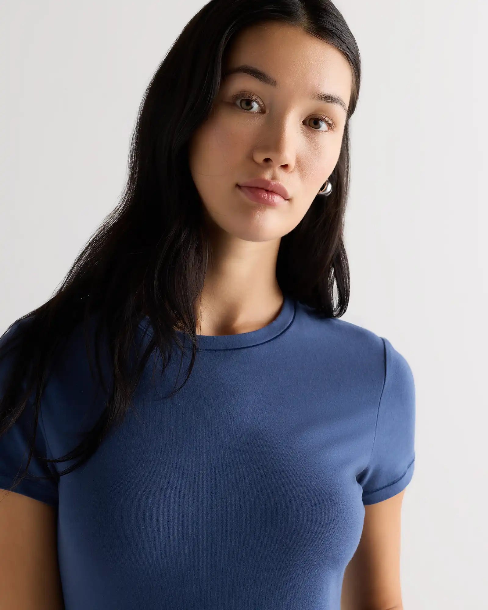 Stretch Cotton Jersey Fitted T-Shirt