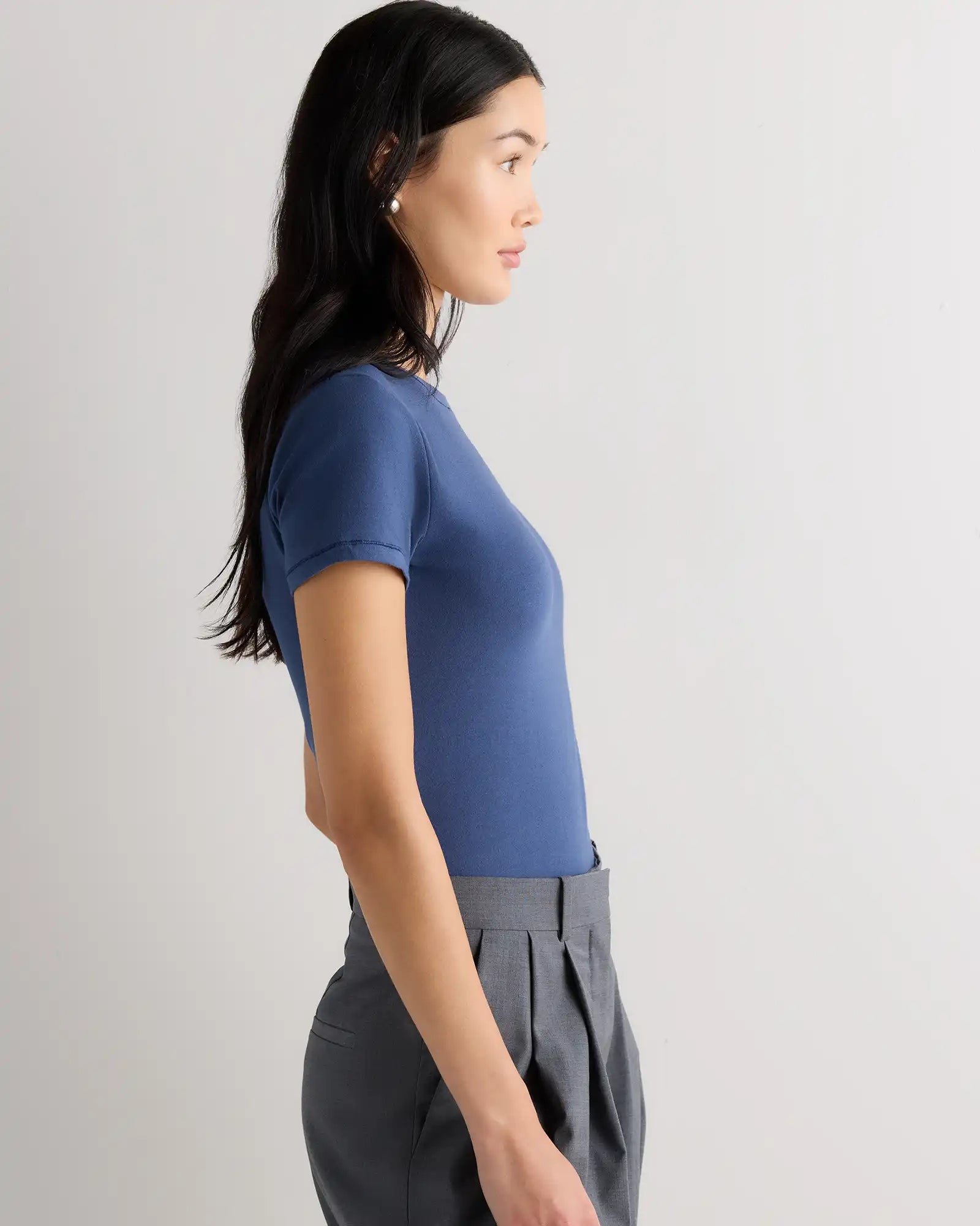 Stretch Cotton Jersey Fitted T-Shirt