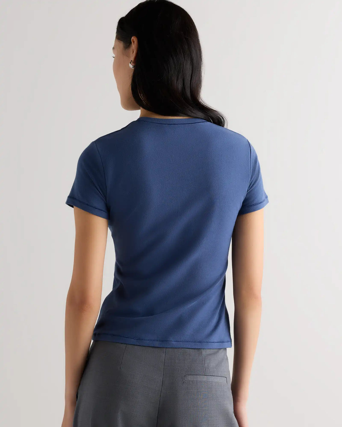 Stretch Cotton Jersey Fitted T-Shirt