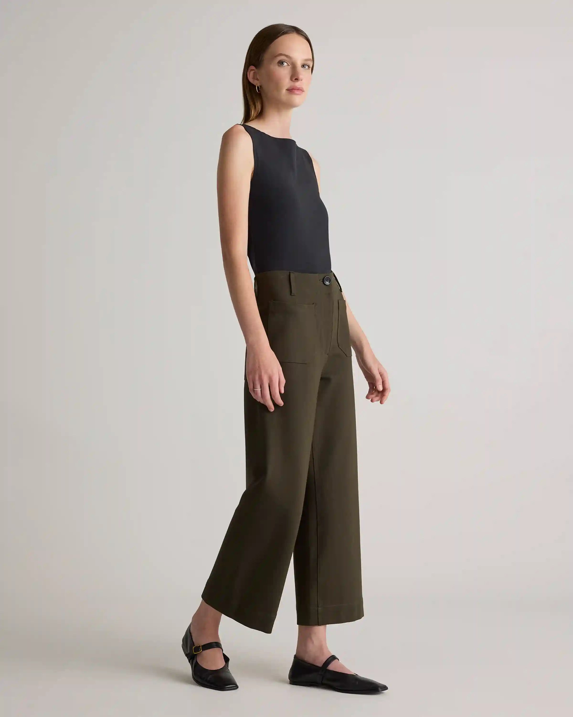 Stretch Cotton Jersey Boat Neck Tank