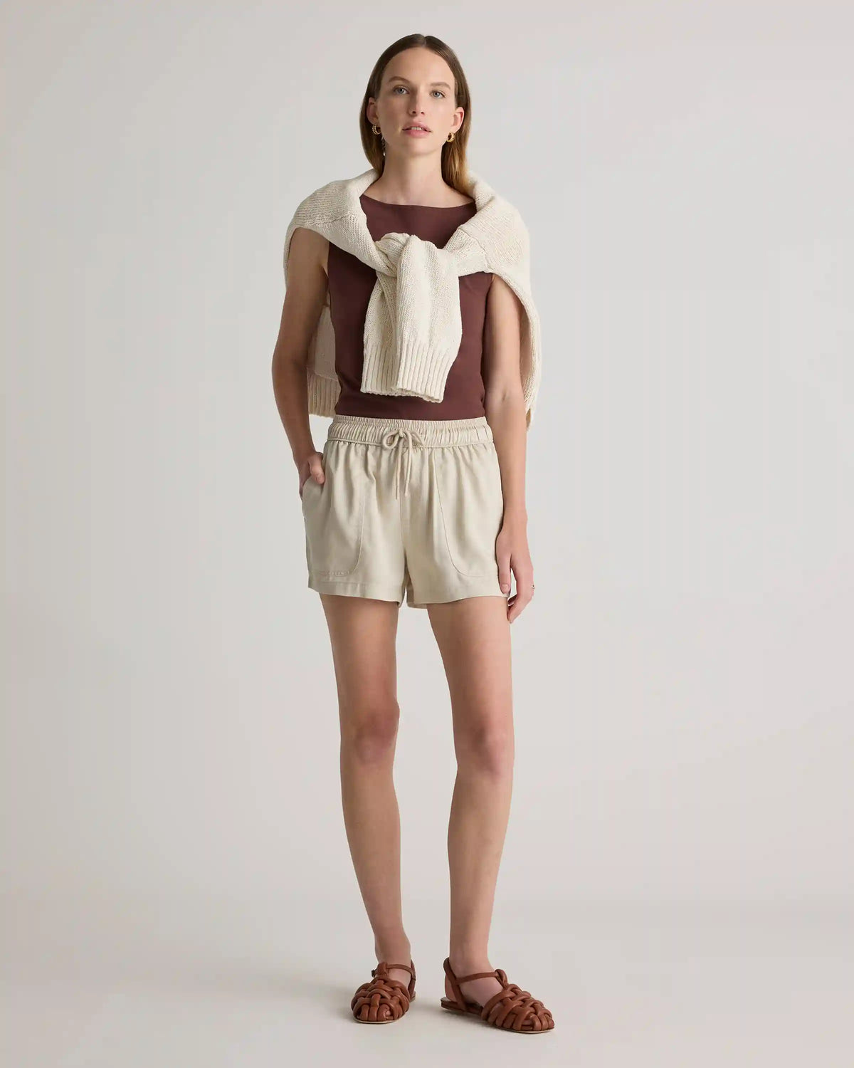 Stretch Cotton Jersey Boat Neck Tank