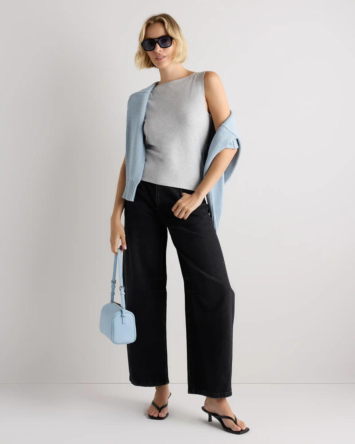 Stretch Cotton Jersey Boat Neck Tank
