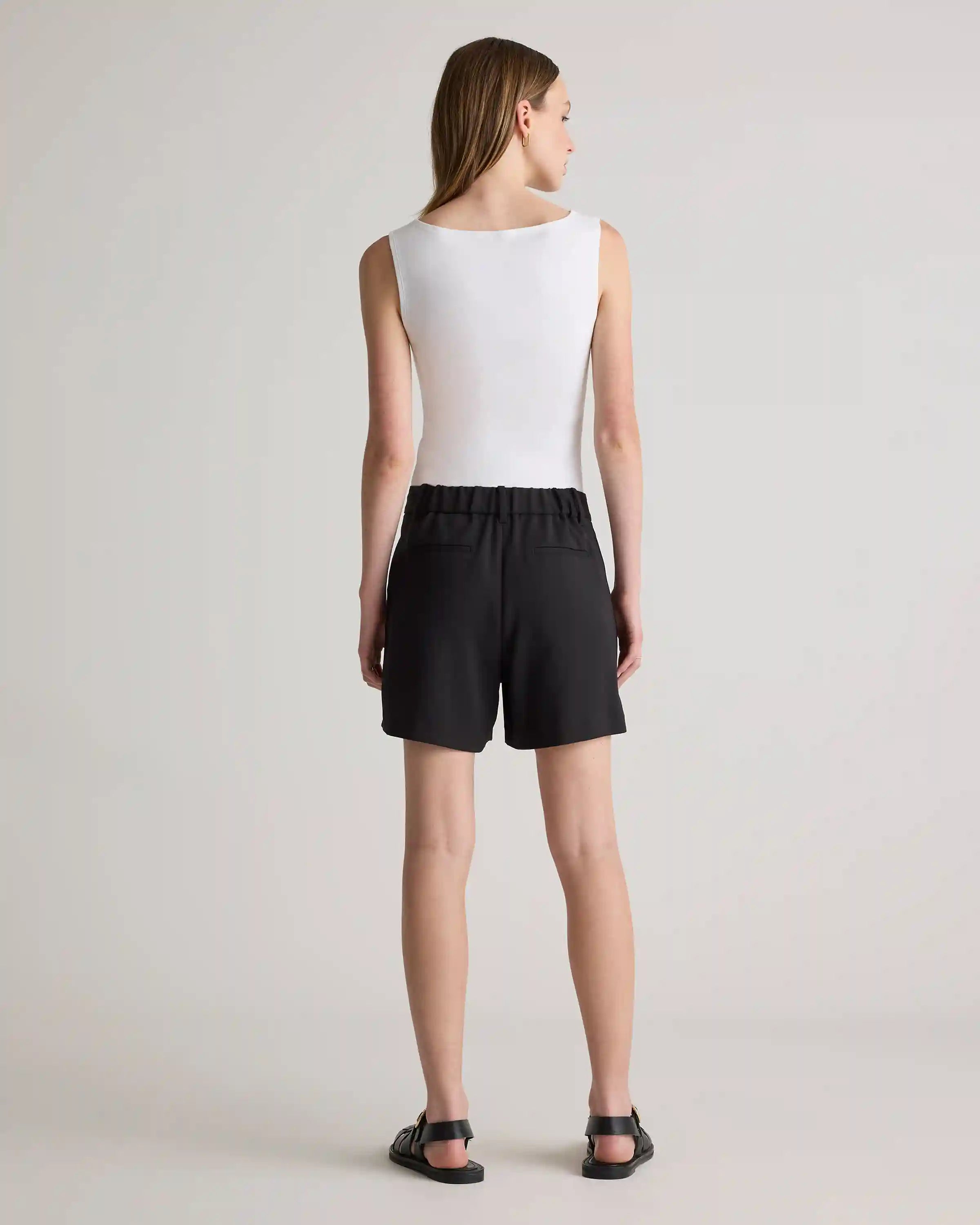 Stretch Cotton Jersey Boat Neck Tank