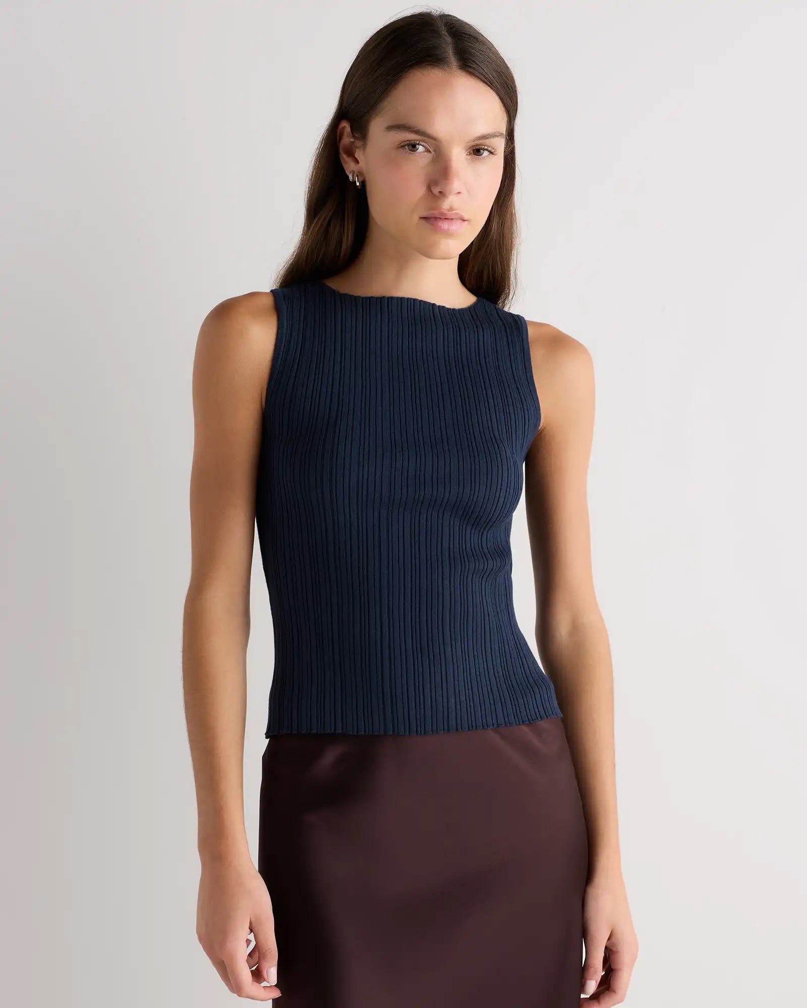 Cotton Cashmere Ribbed Tank