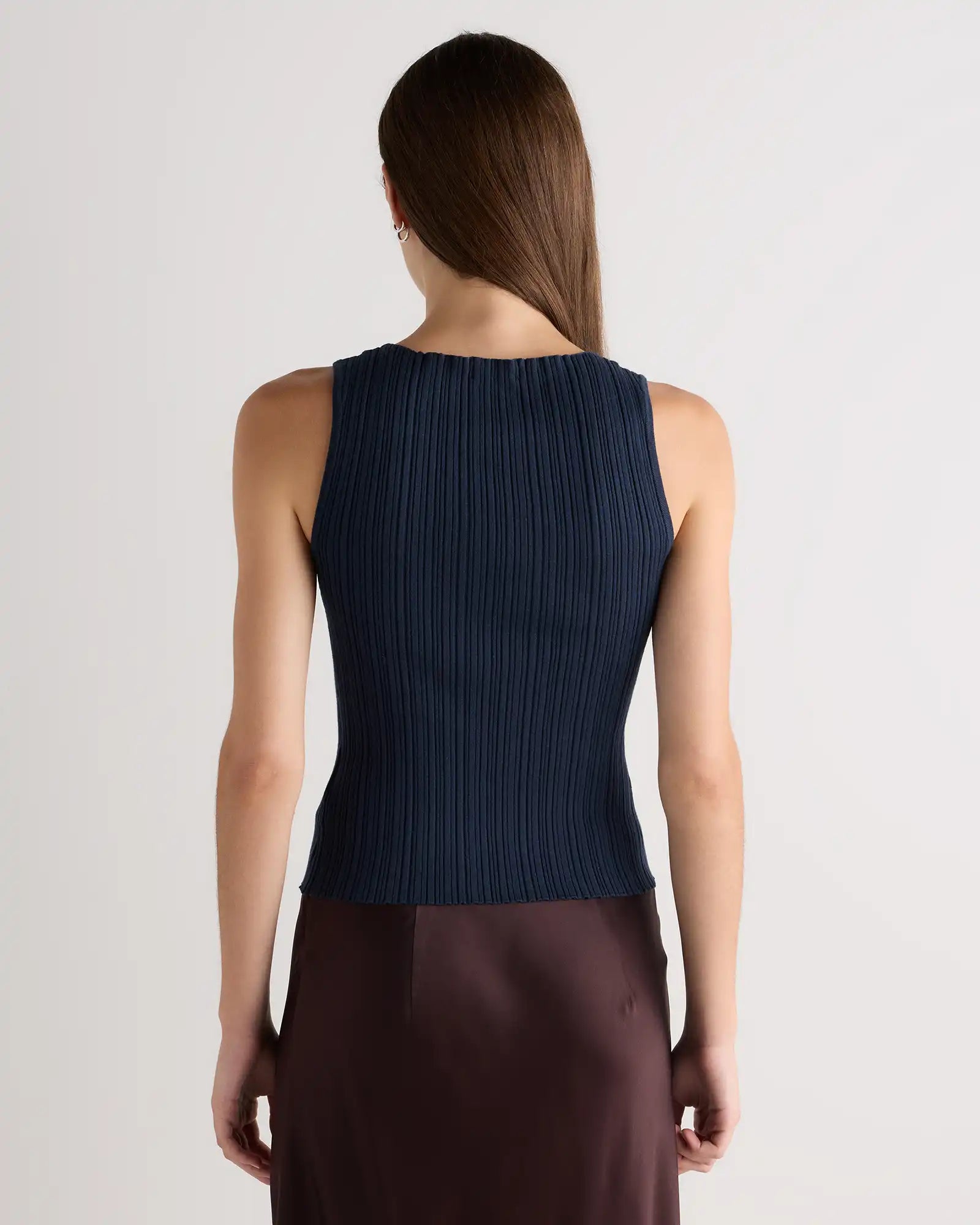 Cotton Cashmere Ribbed Tank