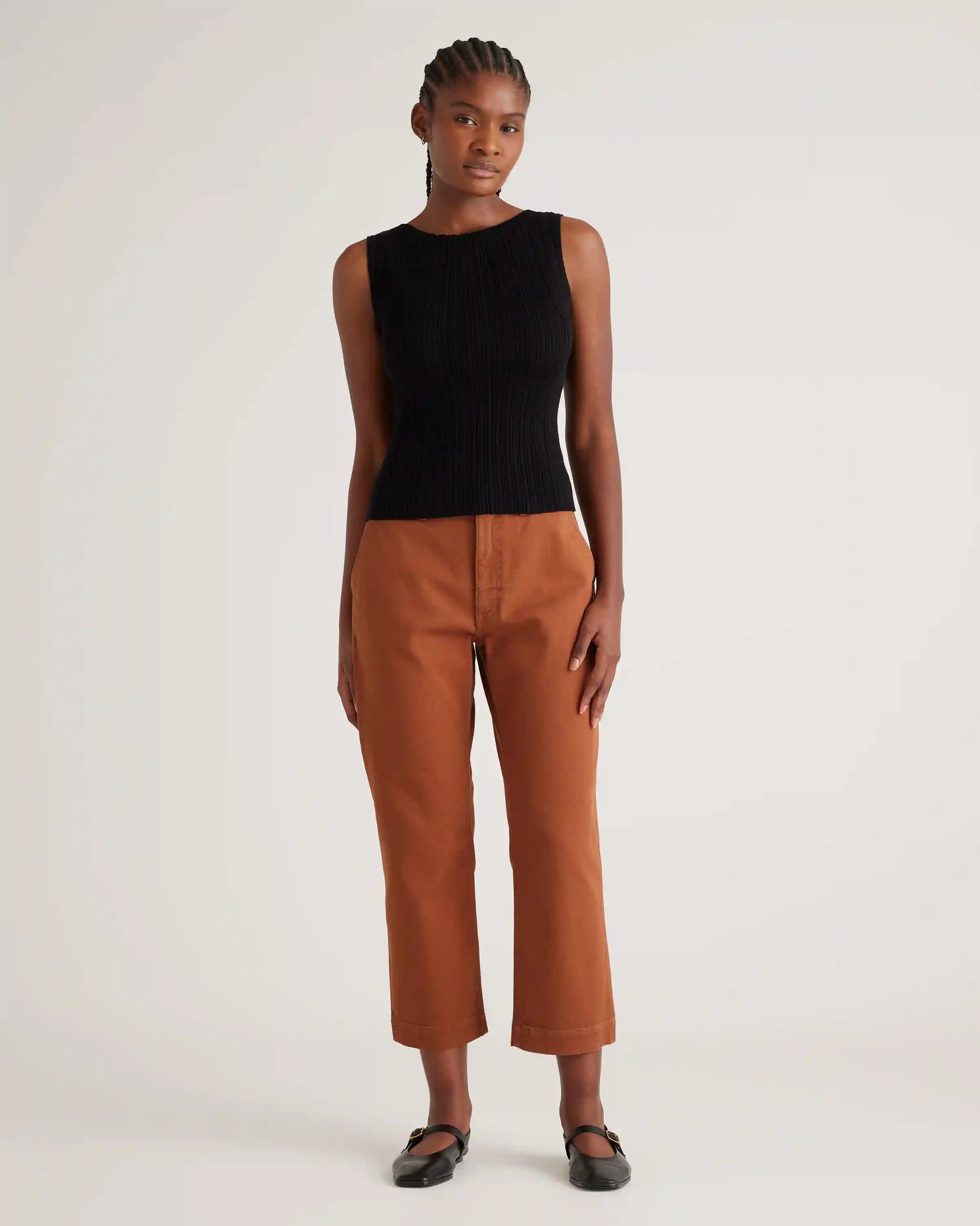 Cotton Cashmere Ribbed Tank