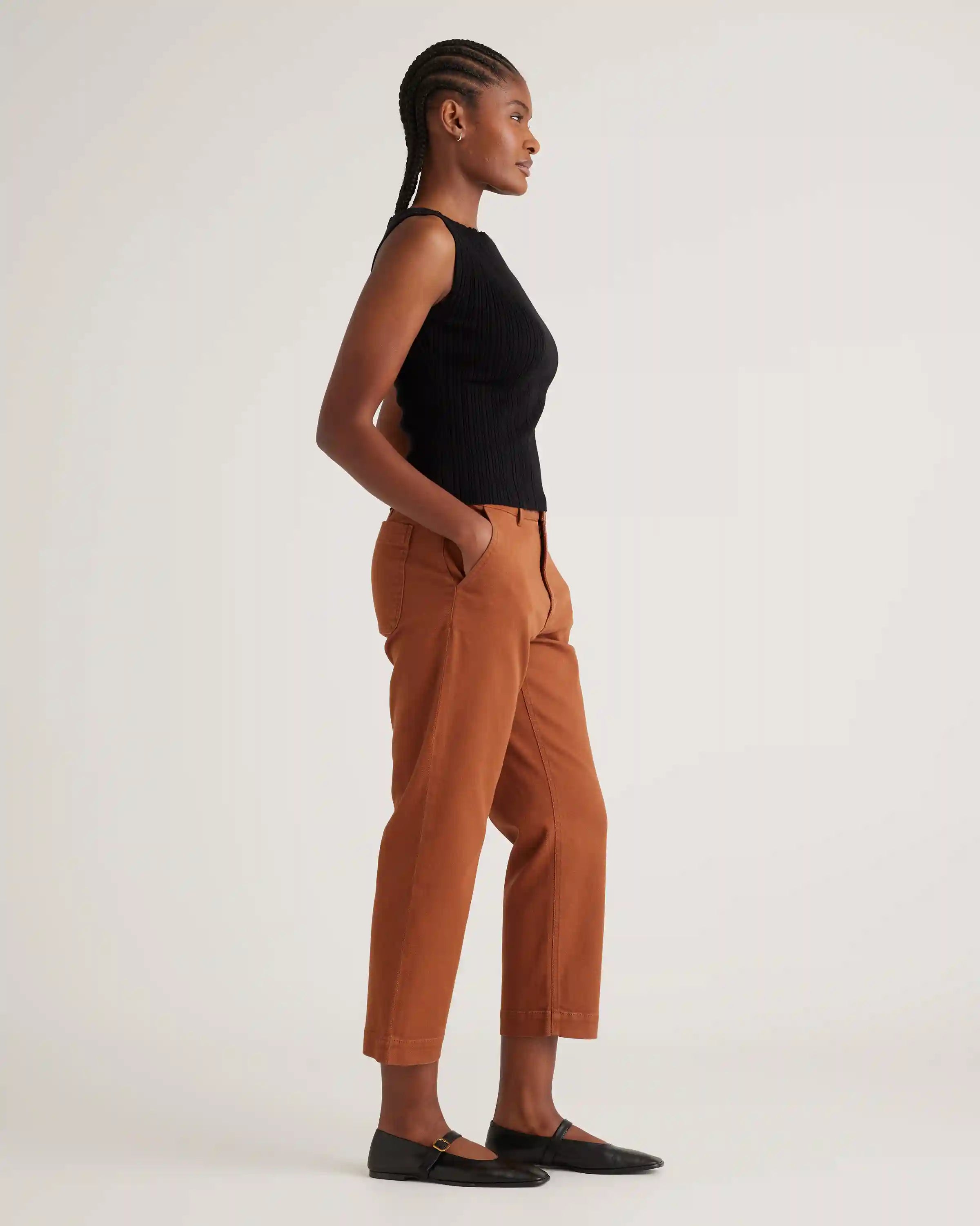 Cotton Cashmere Ribbed Tank
