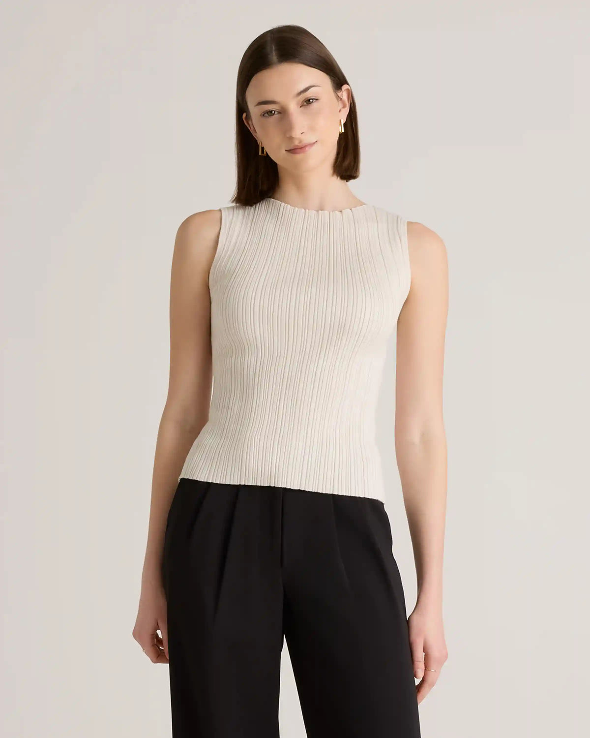 Cotton Cashmere Ribbed Tank