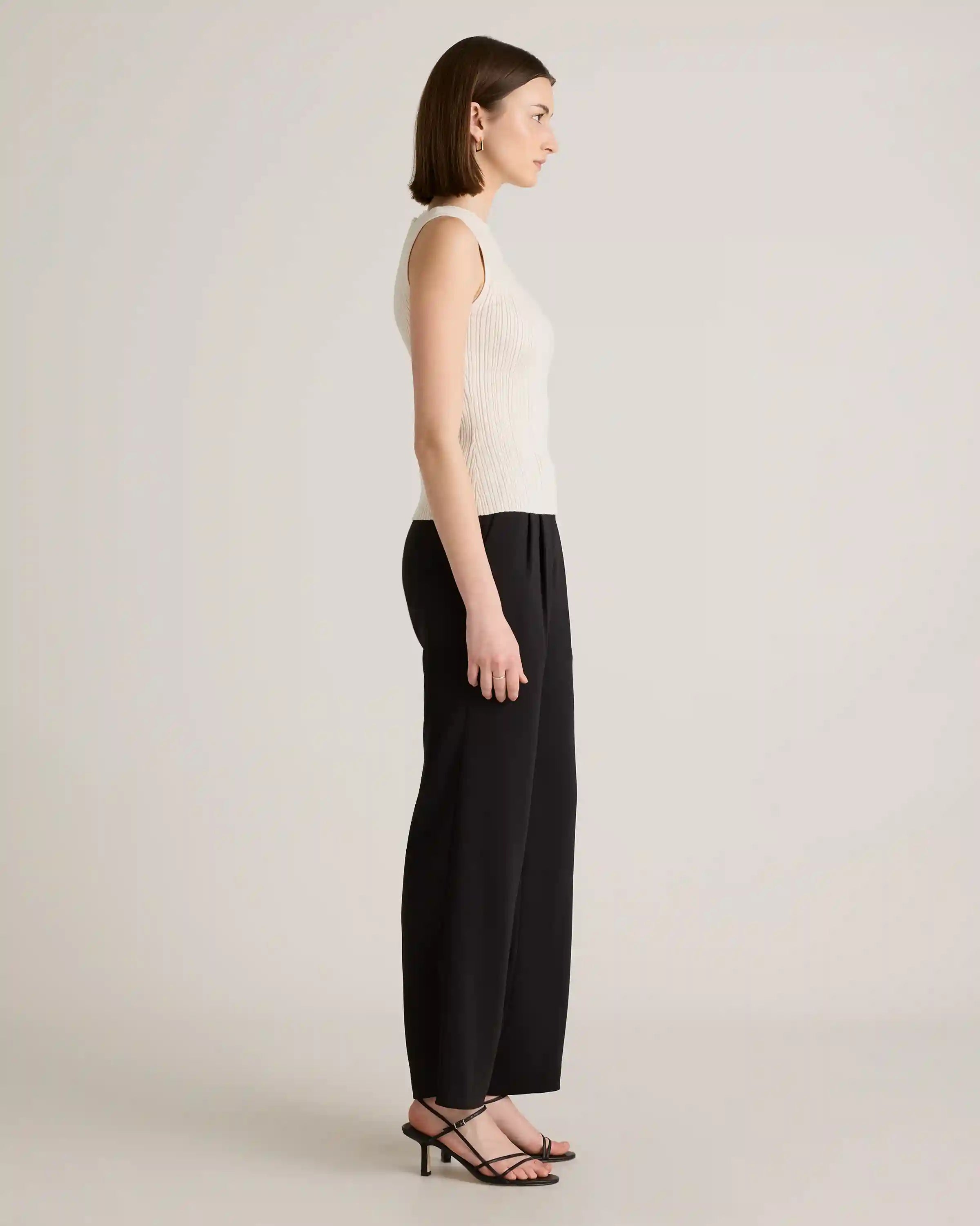 Cotton Cashmere Ribbed Tank