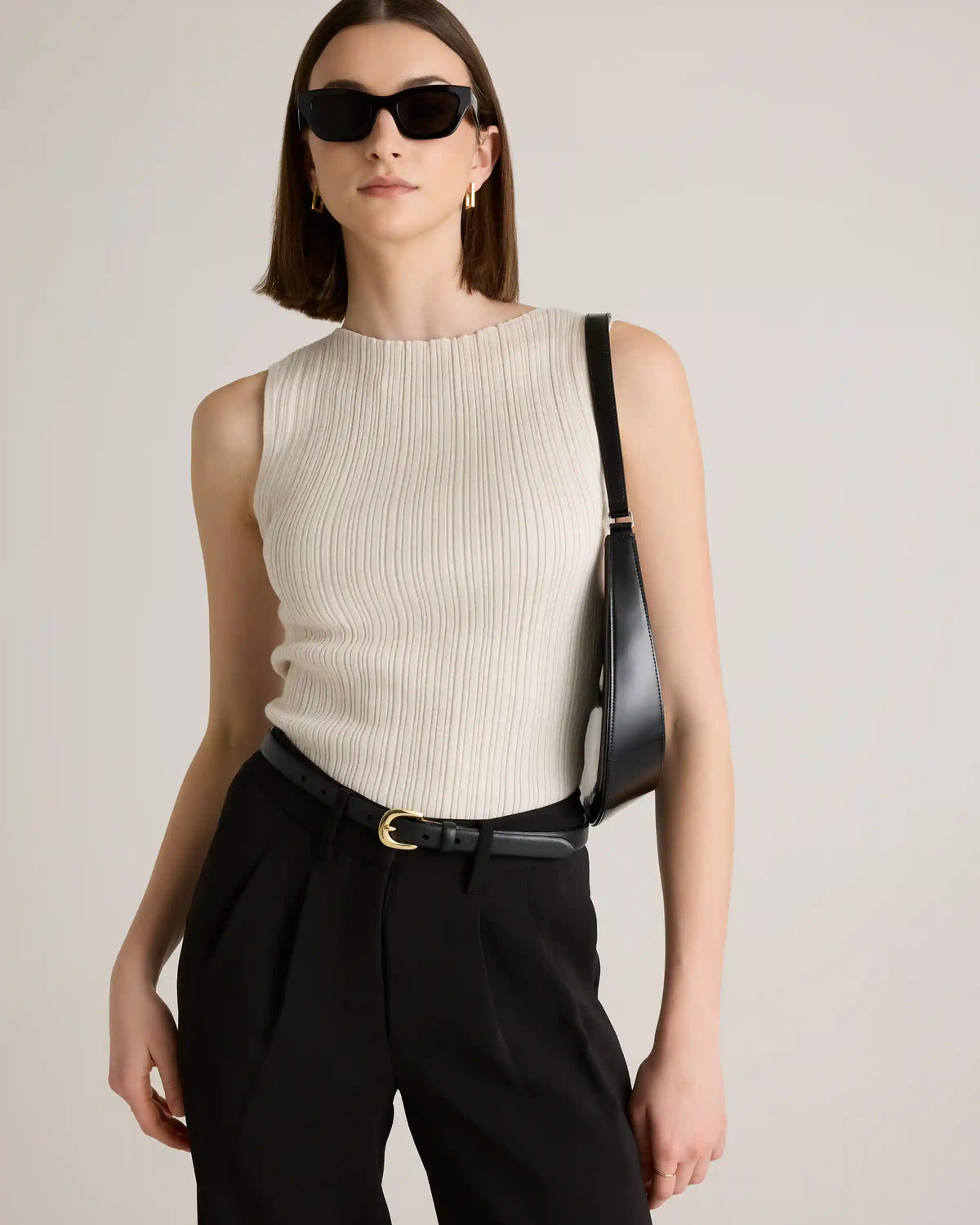 Cotton Cashmere Ribbed Tank