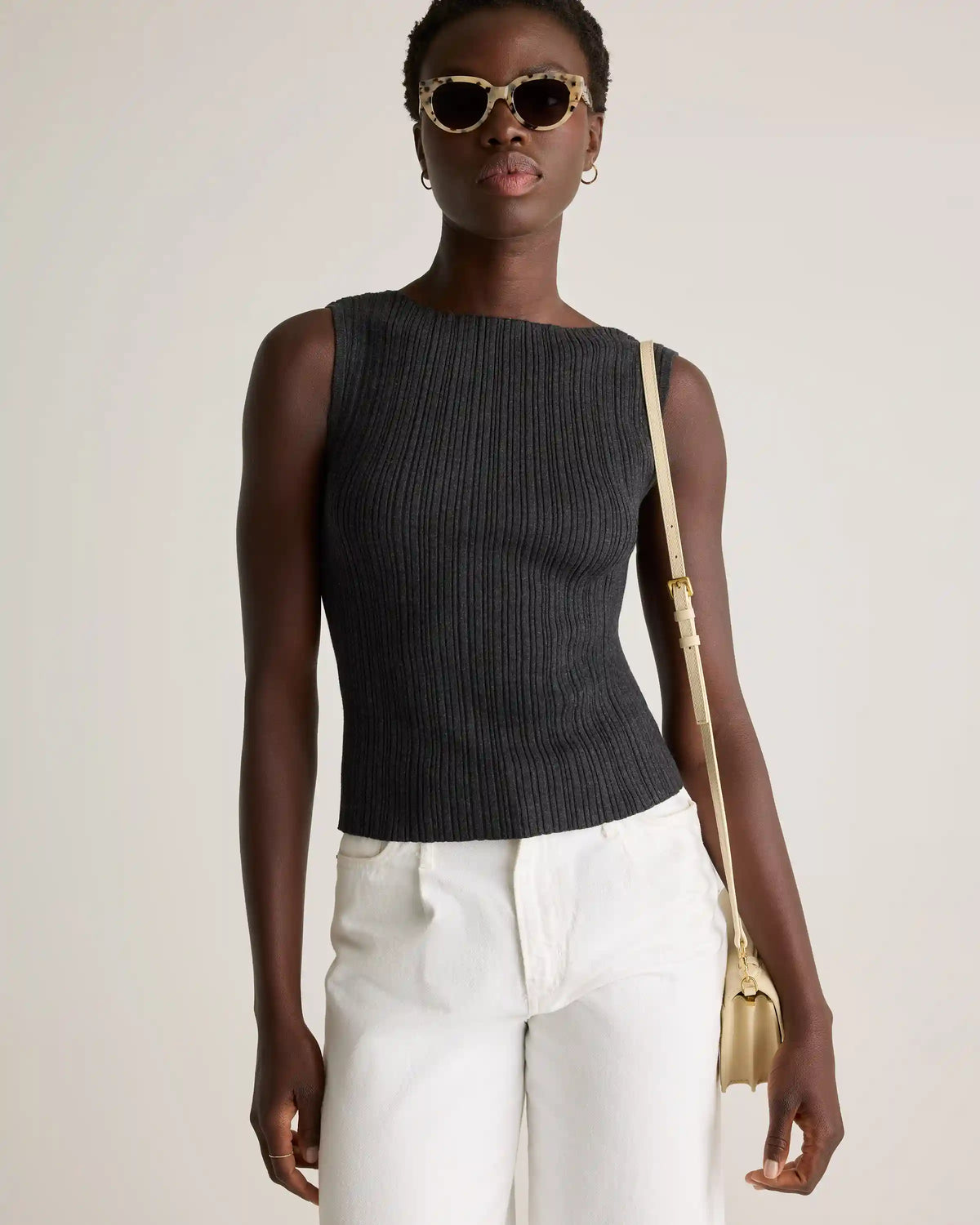 Cotton Cashmere Ribbed Tank
