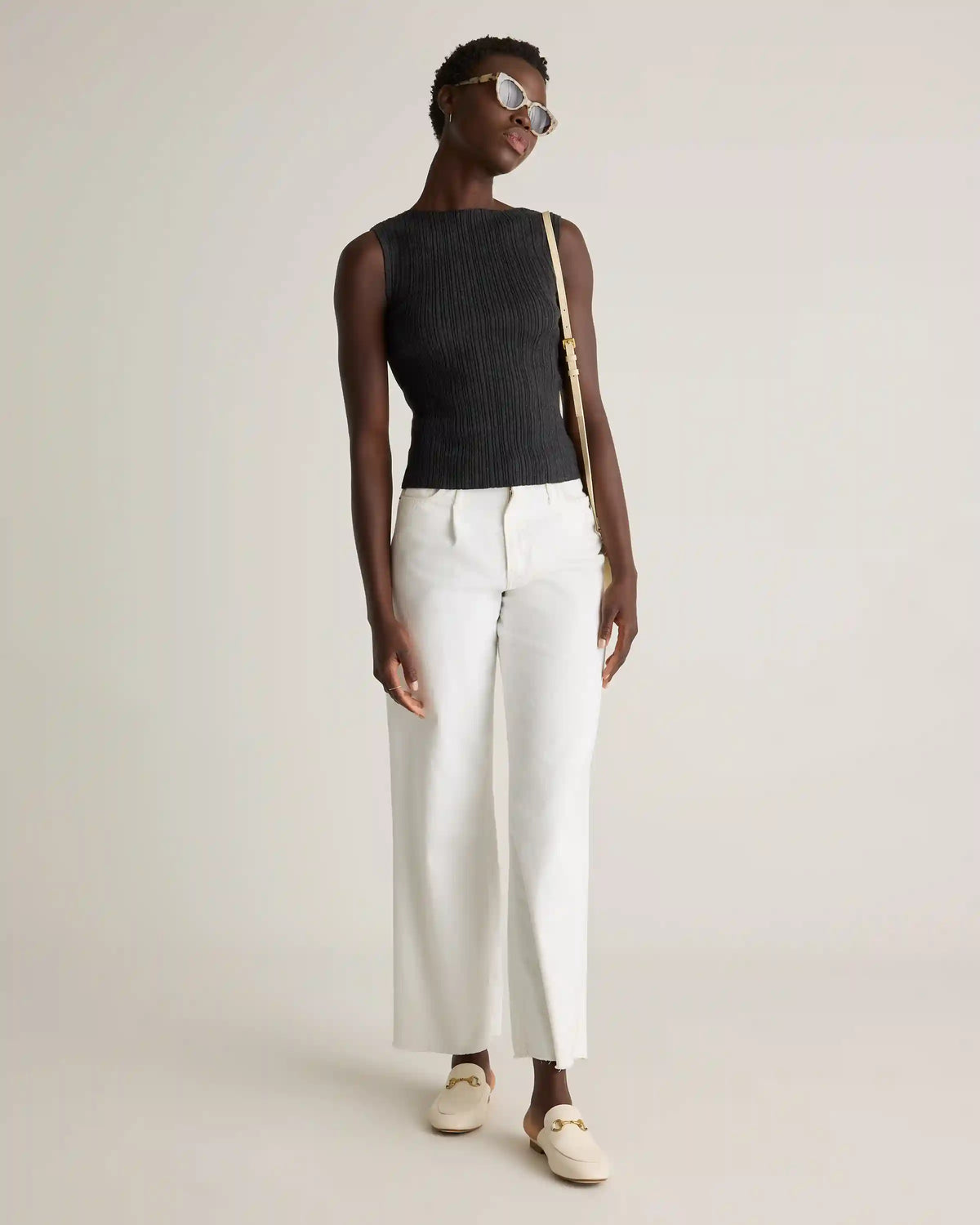 Cotton Cashmere Ribbed Tank