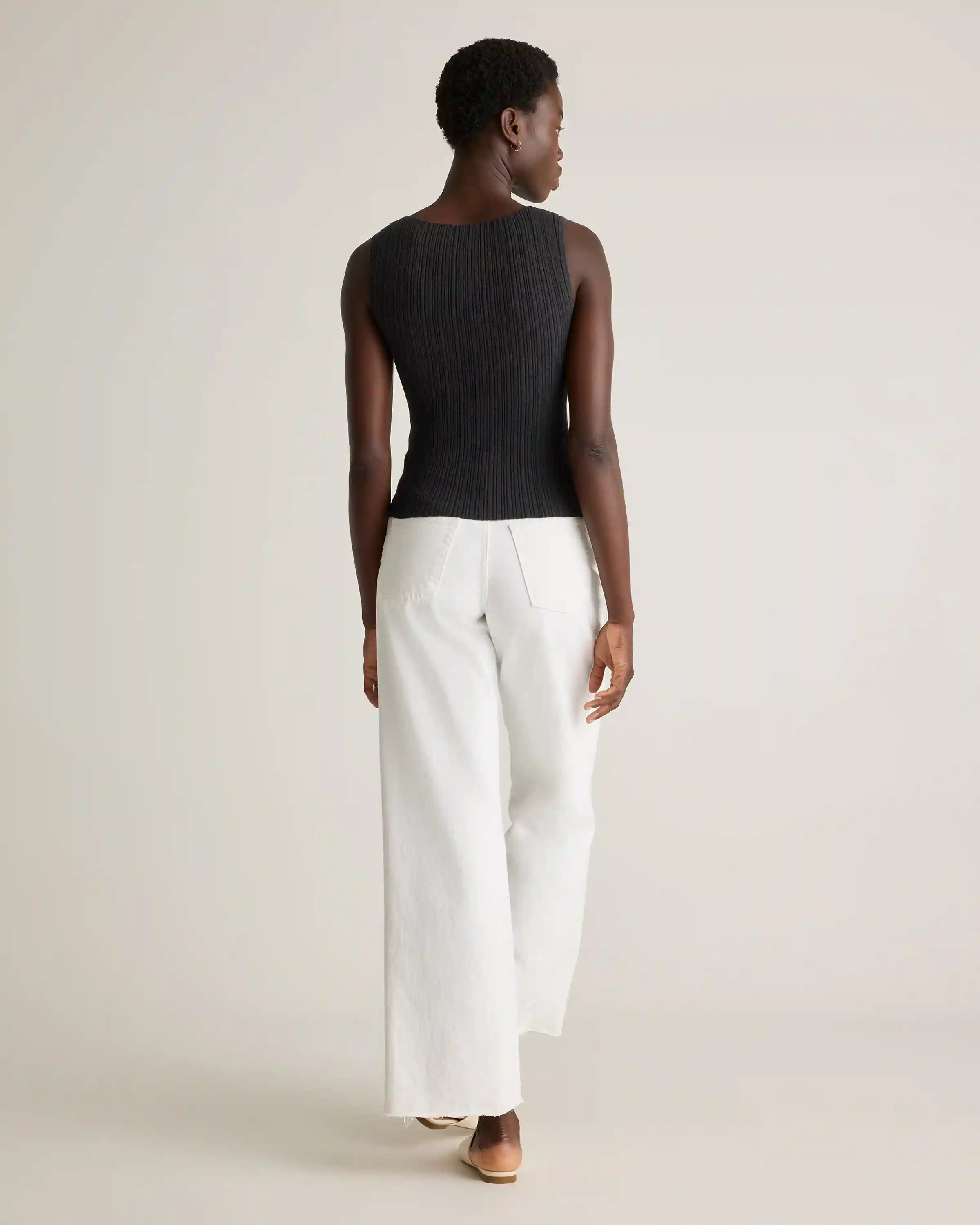 Cotton Cashmere Ribbed Tank