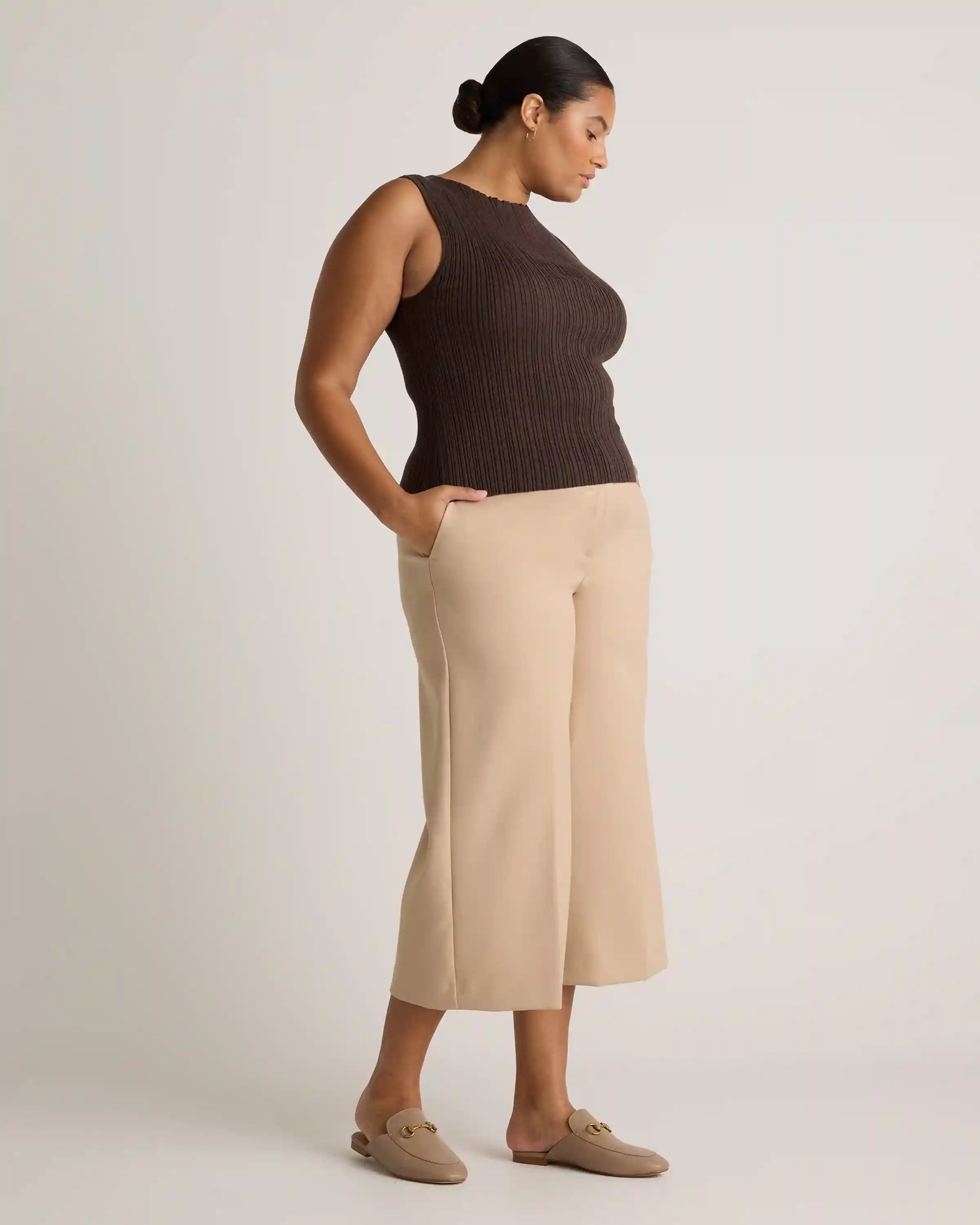 Cotton Cashmere Ribbed Tank