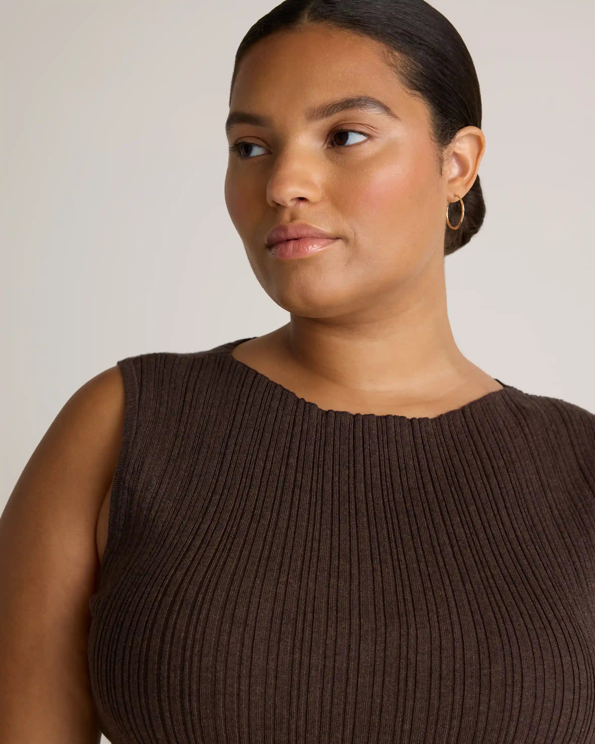 Cotton Cashmere Ribbed Tank