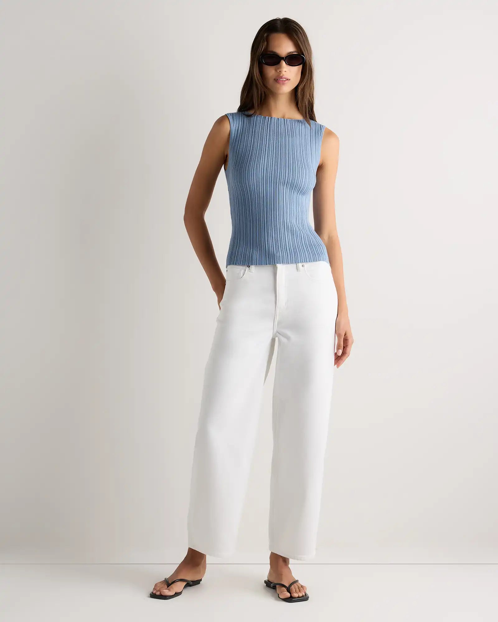 Cotton Cashmere Ribbed Tank