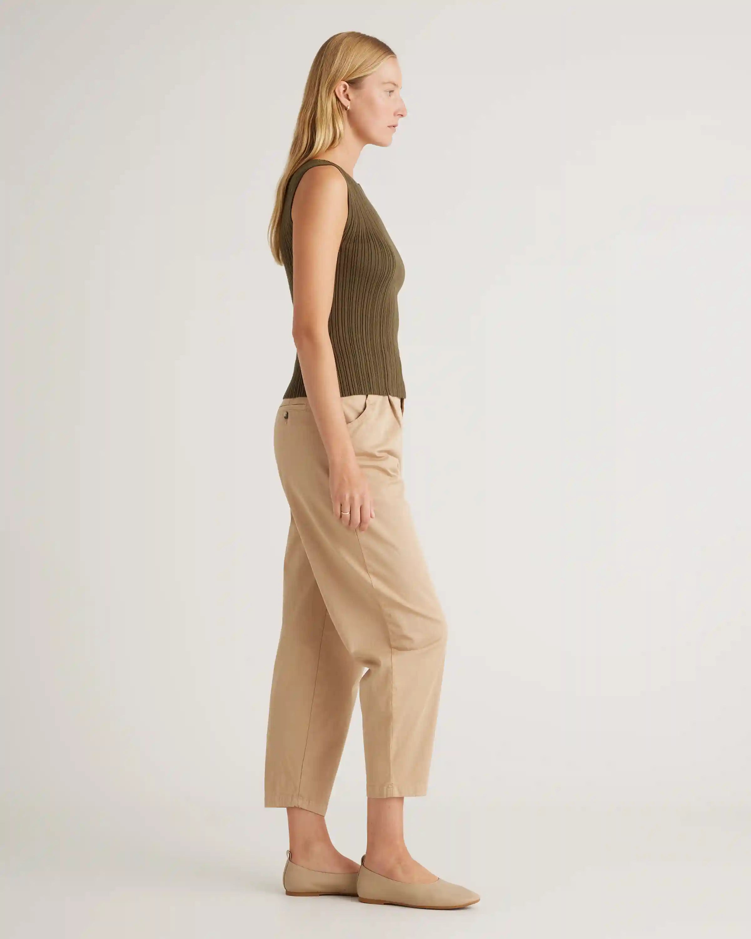 Cotton Cashmere Ribbed Tank