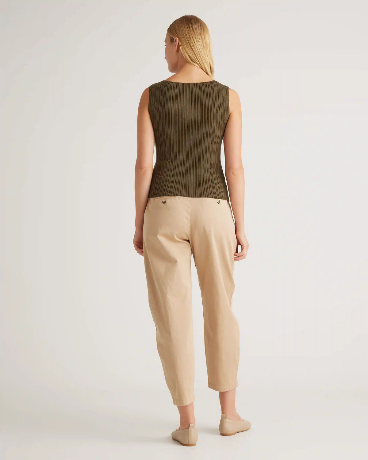 Cotton Cashmere Ribbed Tank