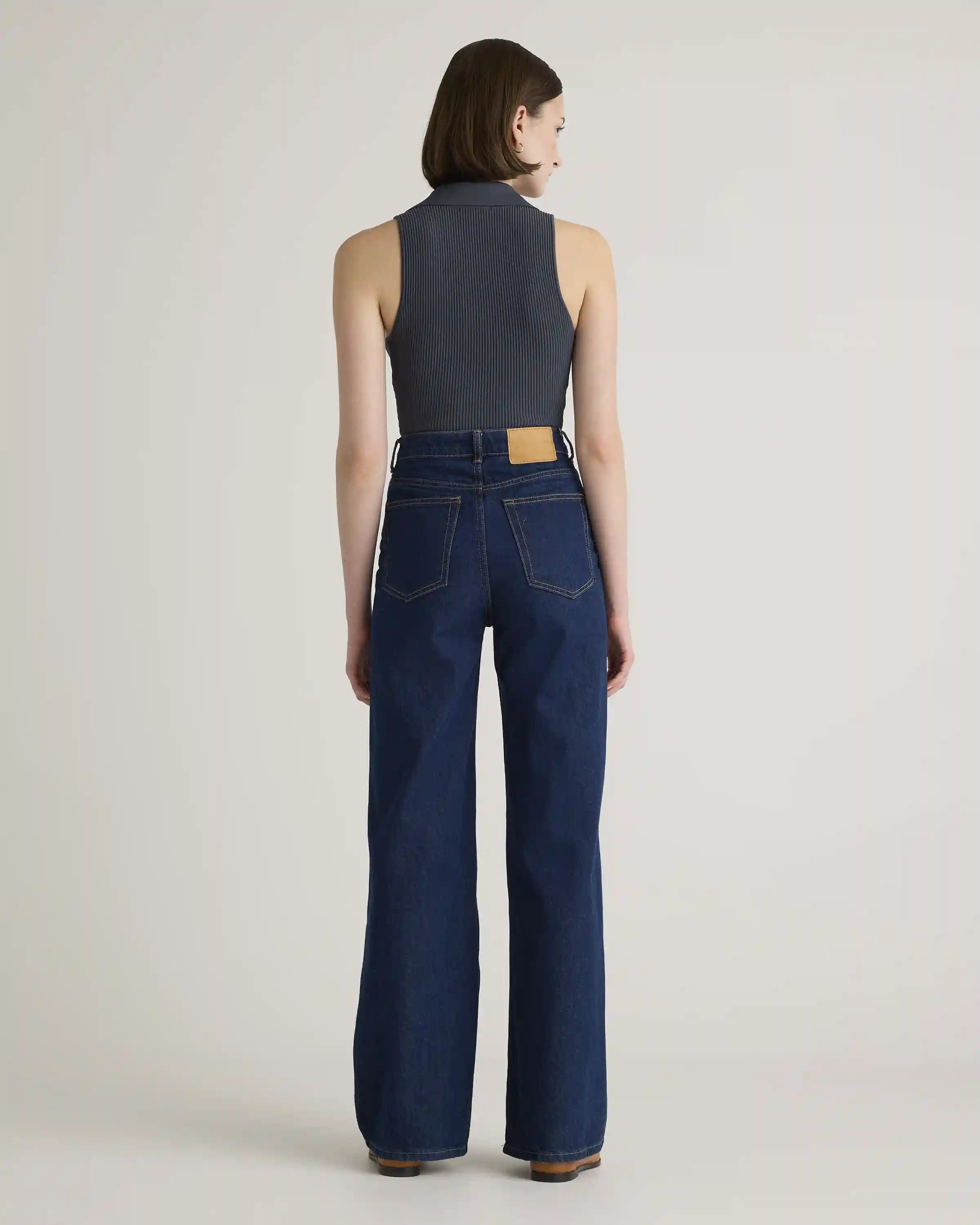 Cropped Polo Ribbed Knit Tank