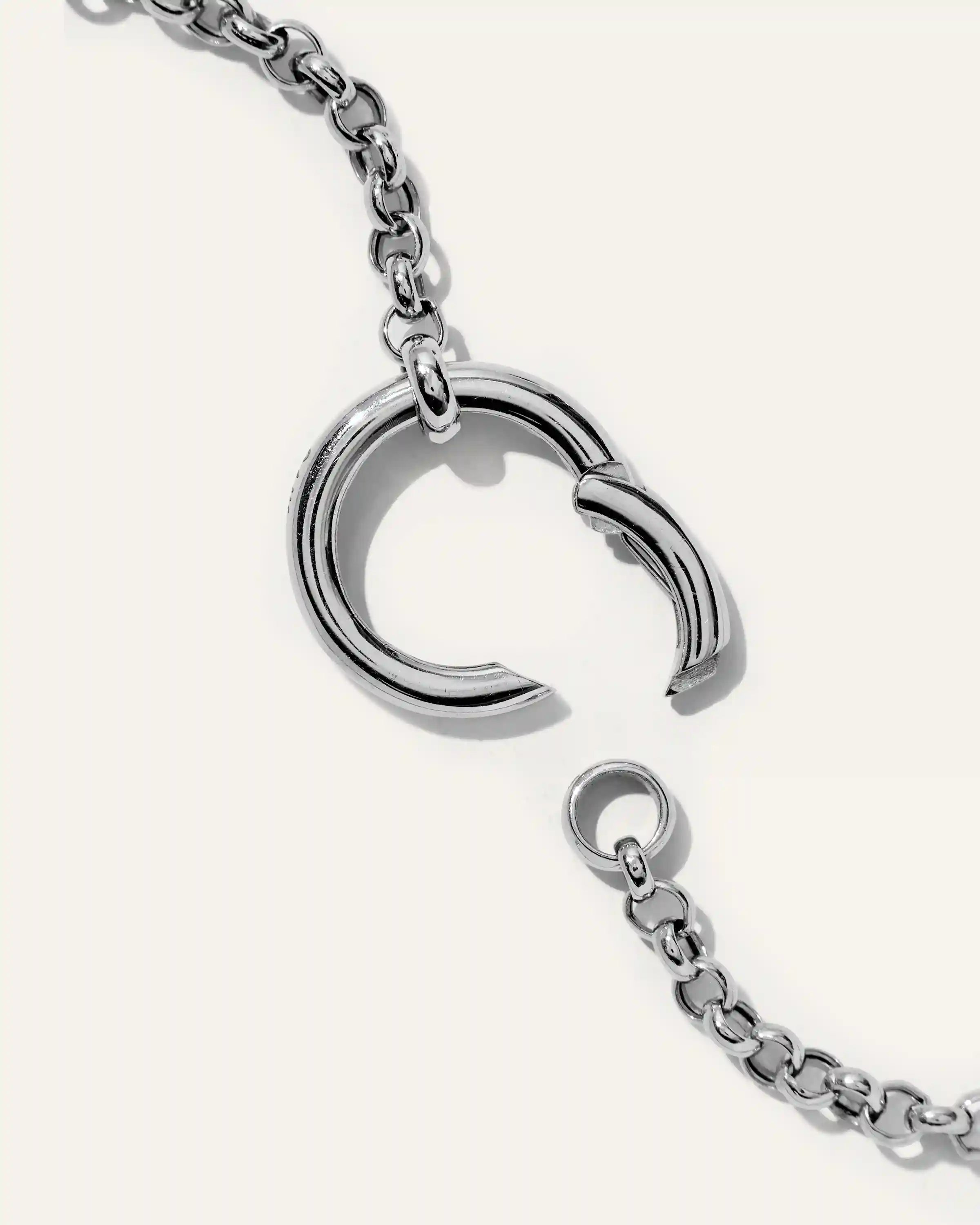 14K Gold Rolo Chain Charm Ring Necklace