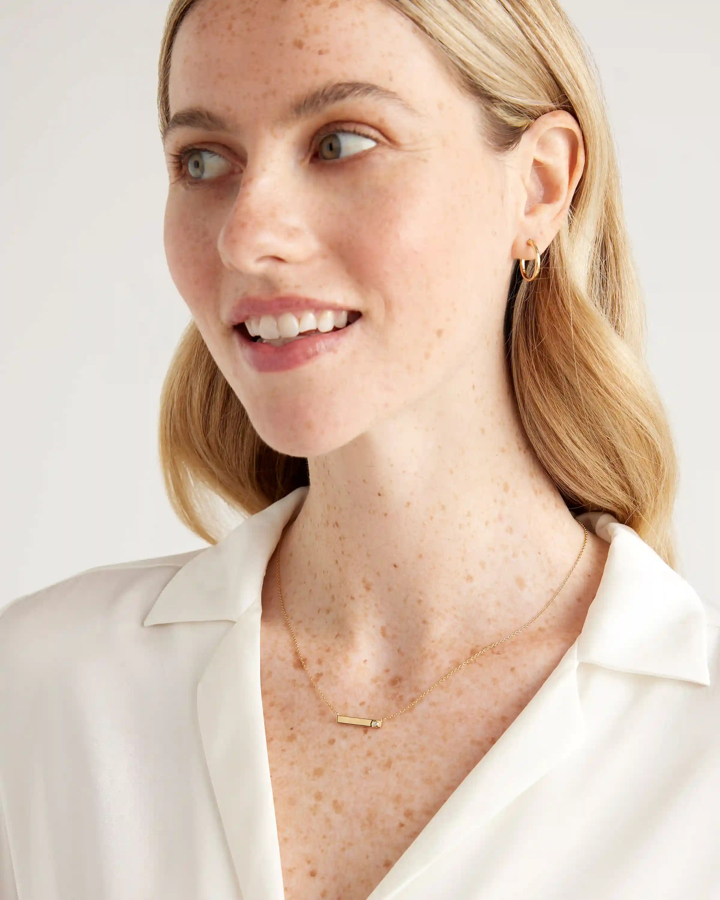 White Sapphire Bar Necklace