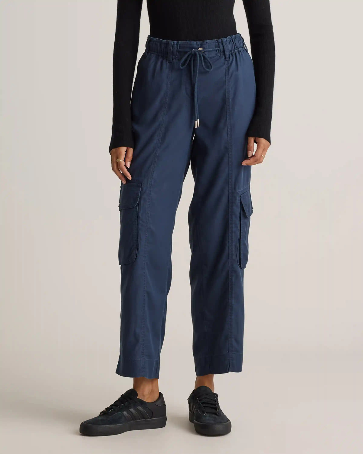 Vintage Wash Tencel Drawstring Cargo Pants