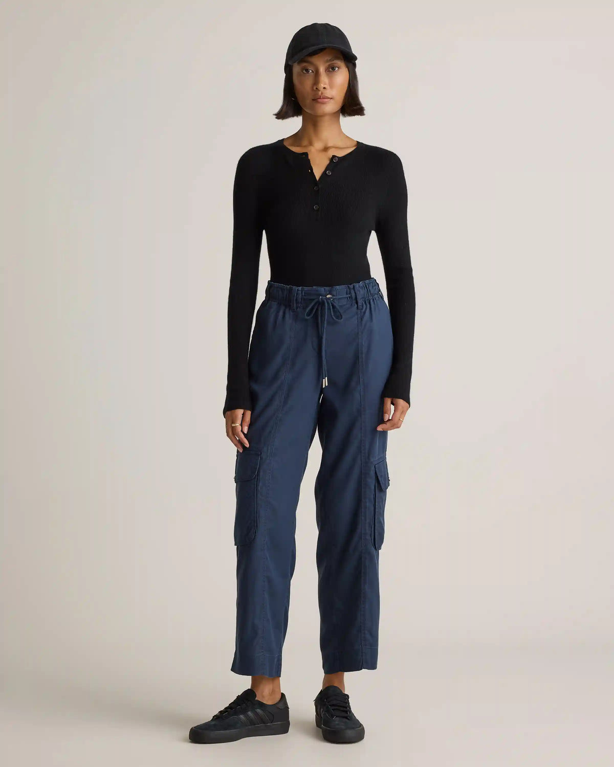 Vintage Wash Tencel Drawstring Cargo Pants