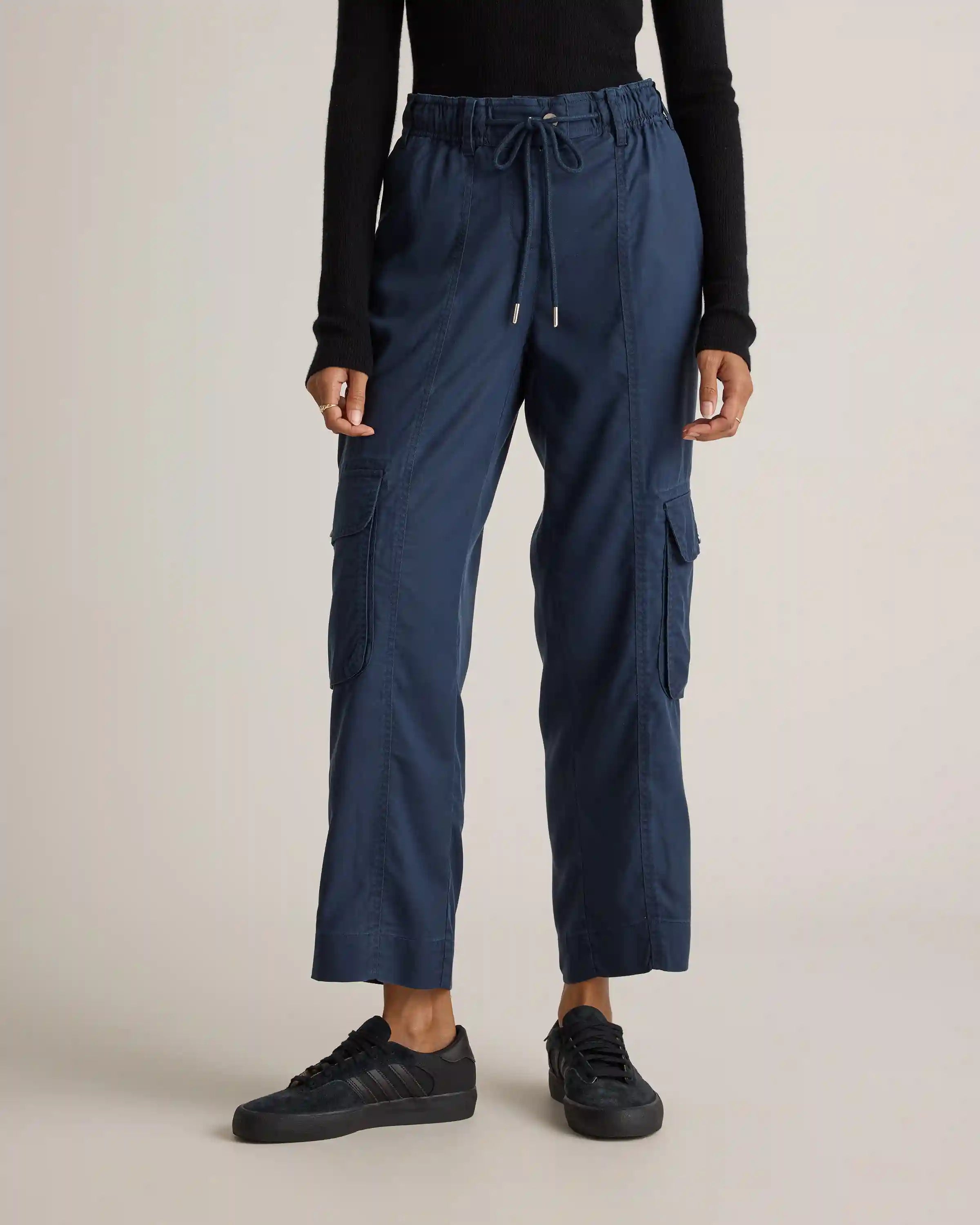 Vintage Wash Tencel Drawstring Cargo Pants