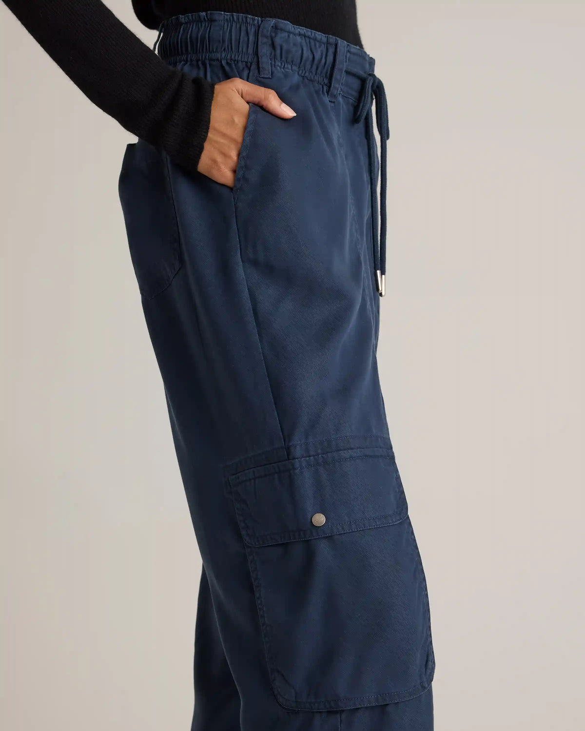 Vintage Wash Tencel Drawstring Cargo Pants