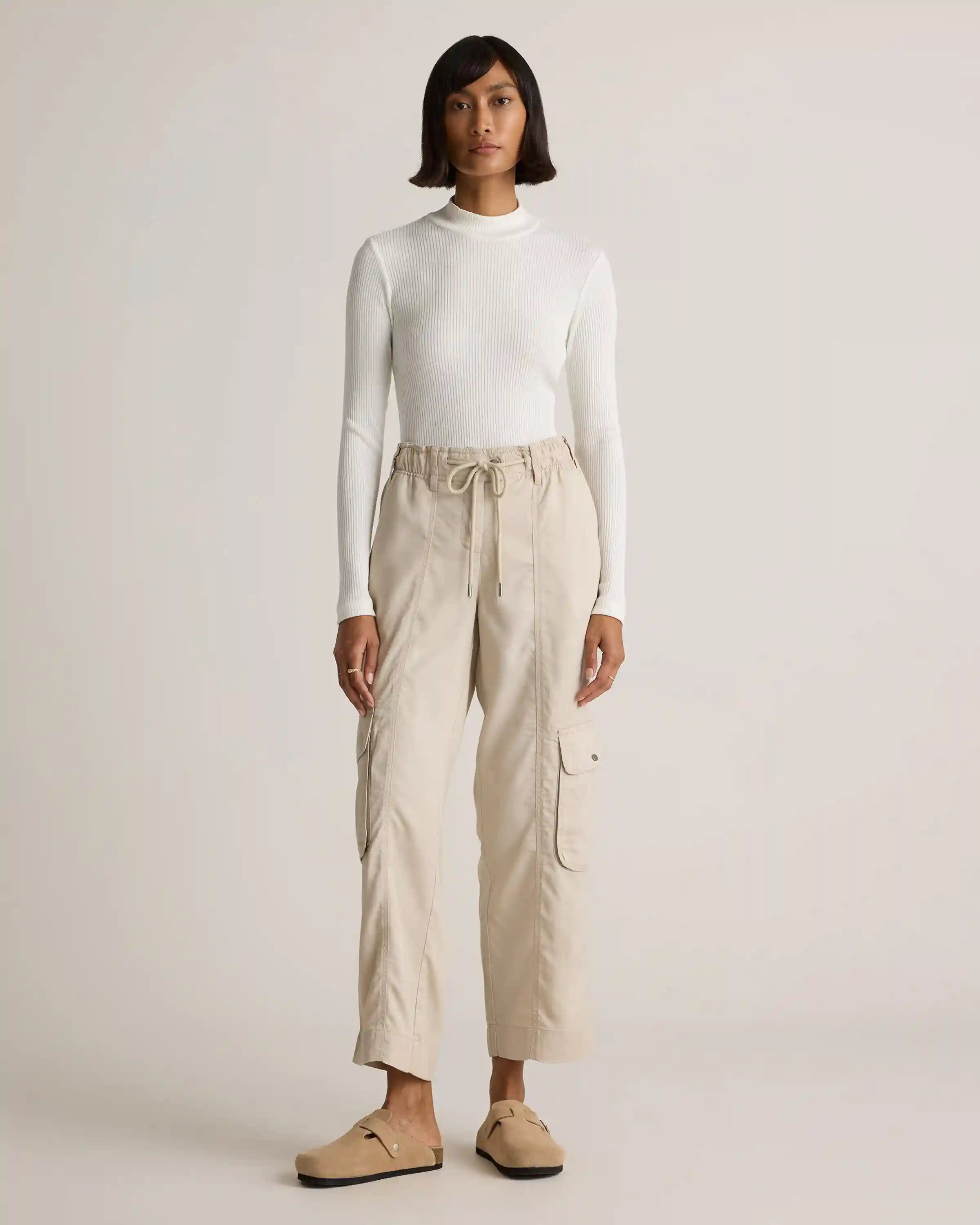 Vintage Wash Tencel Drawstring Cargo Pants