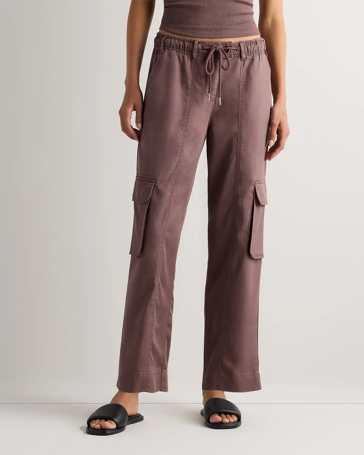 Vintage Wash Tencel Drawstring Cargo Pants