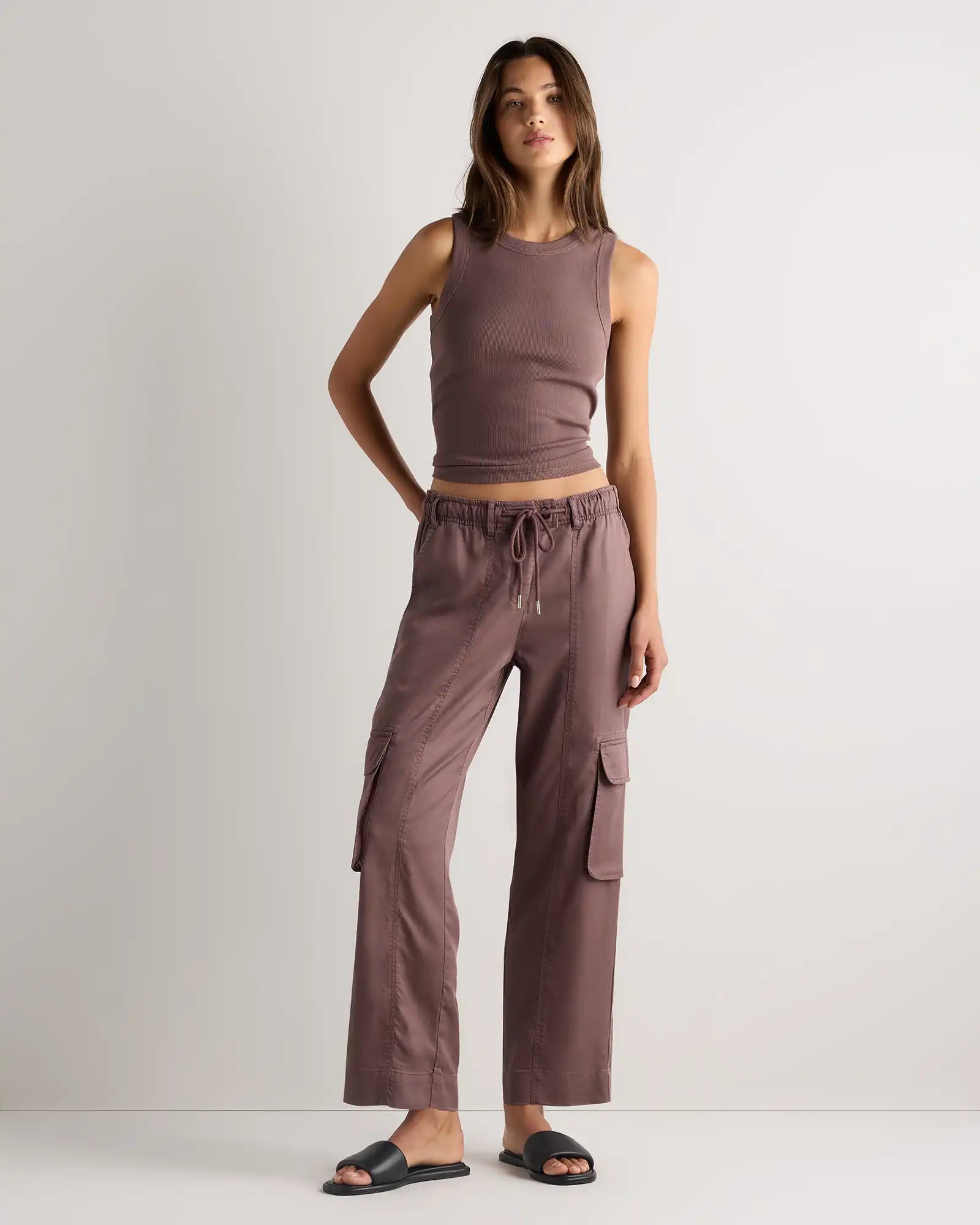 Vintage Wash Tencel Drawstring Cargo Pants