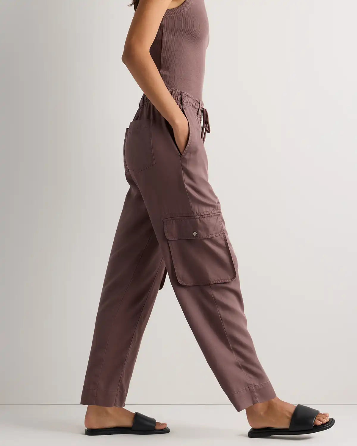 Vintage Wash Tencel Drawstring Cargo Pants
