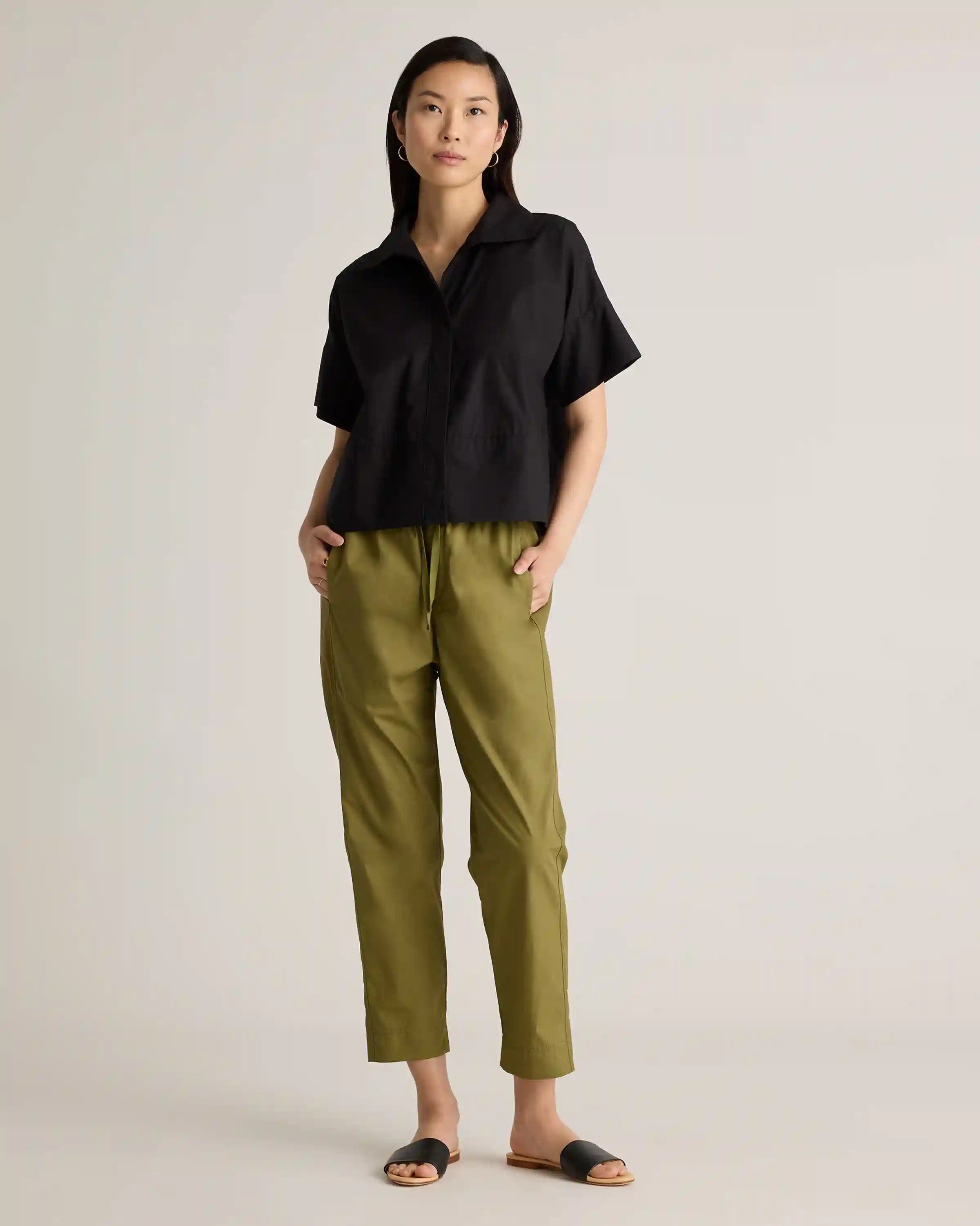 100% Organic Cotton Poplin Pull-On Pants