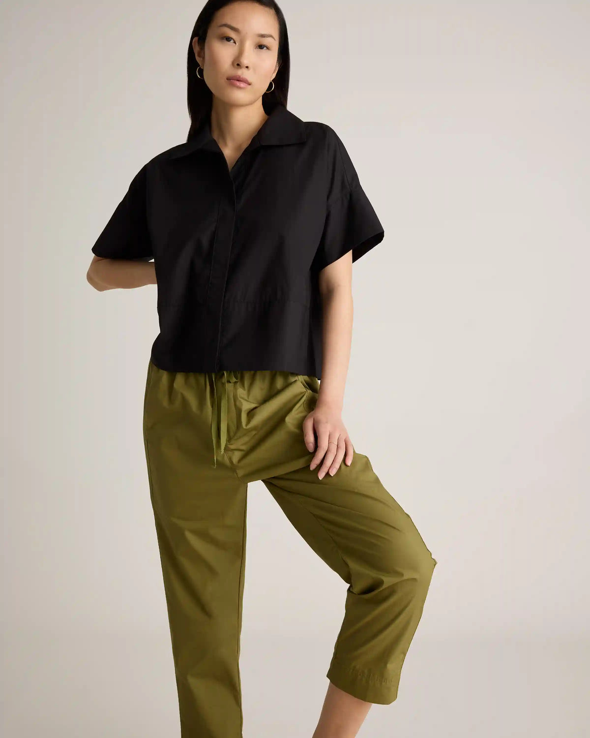 100% Organic Cotton Poplin Pull-On Pants