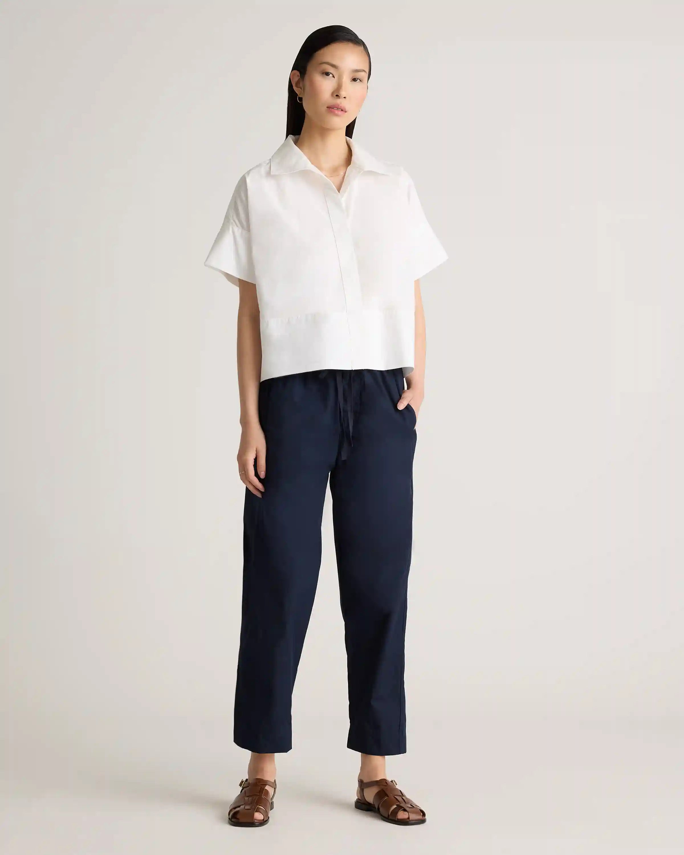 100% Organic Cotton Poplin Pull-On Pants