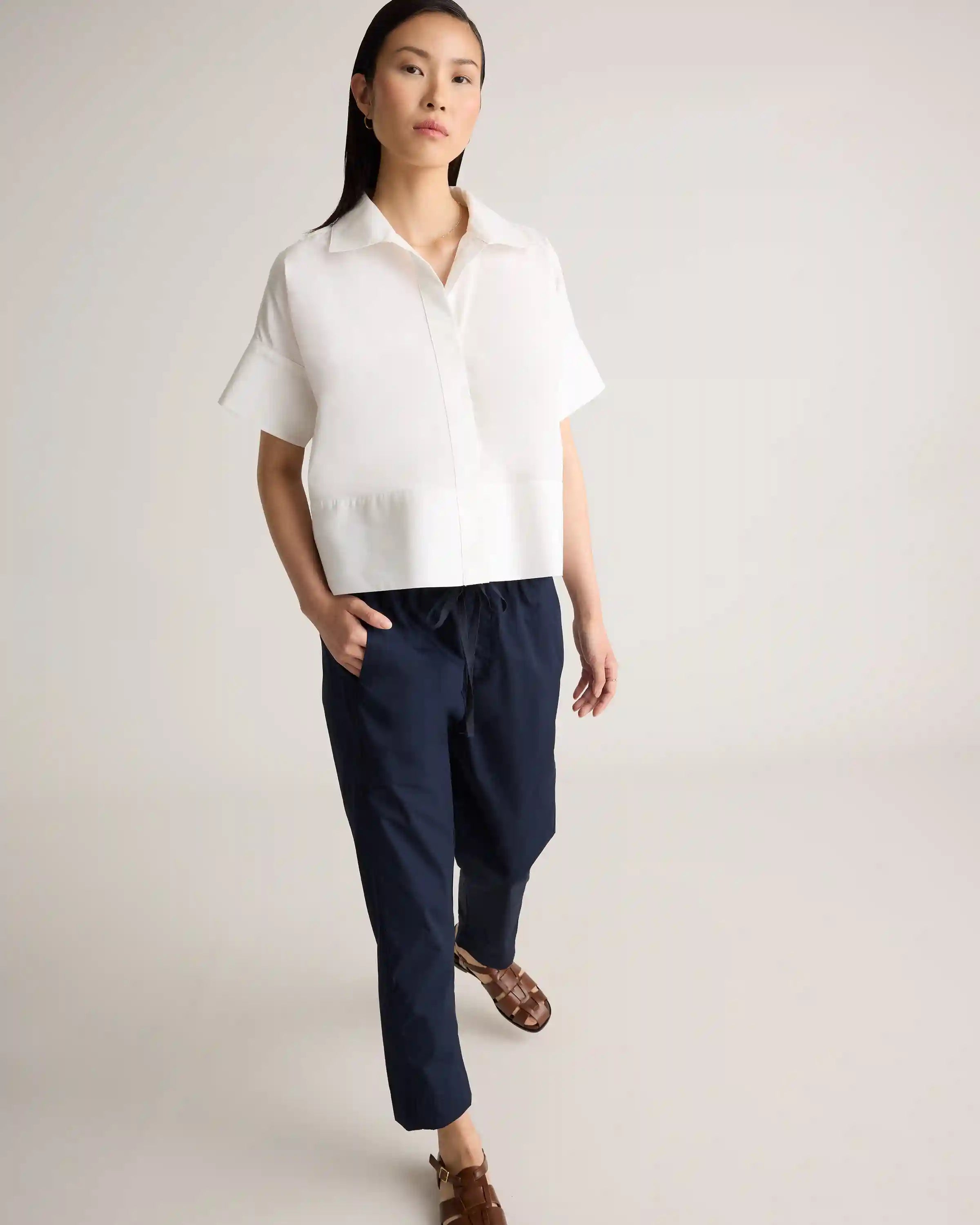 100% Organic Cotton Poplin Pull-On Pants
