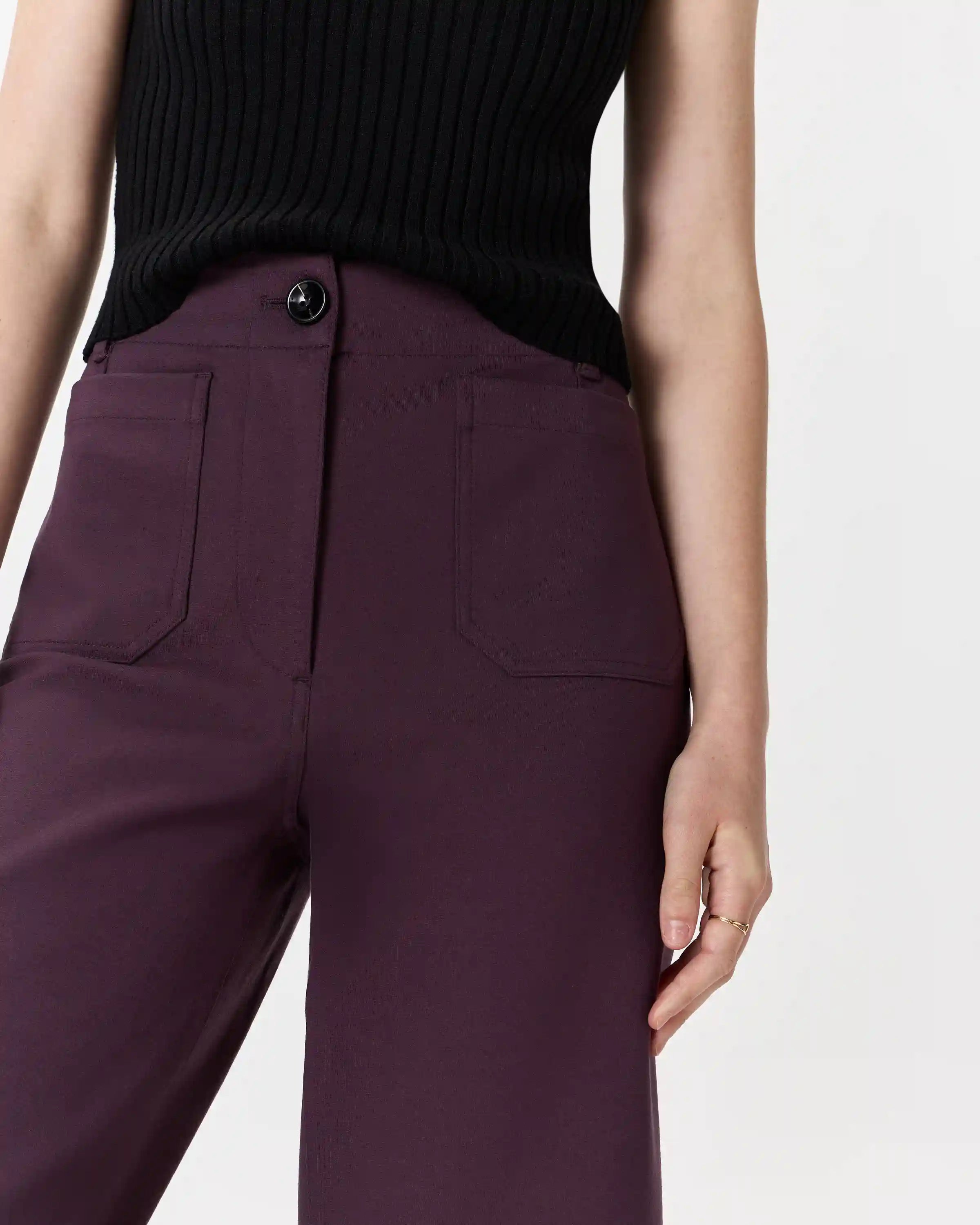 Ultra-Stretch Ponte Cropped Wide Leg Pants